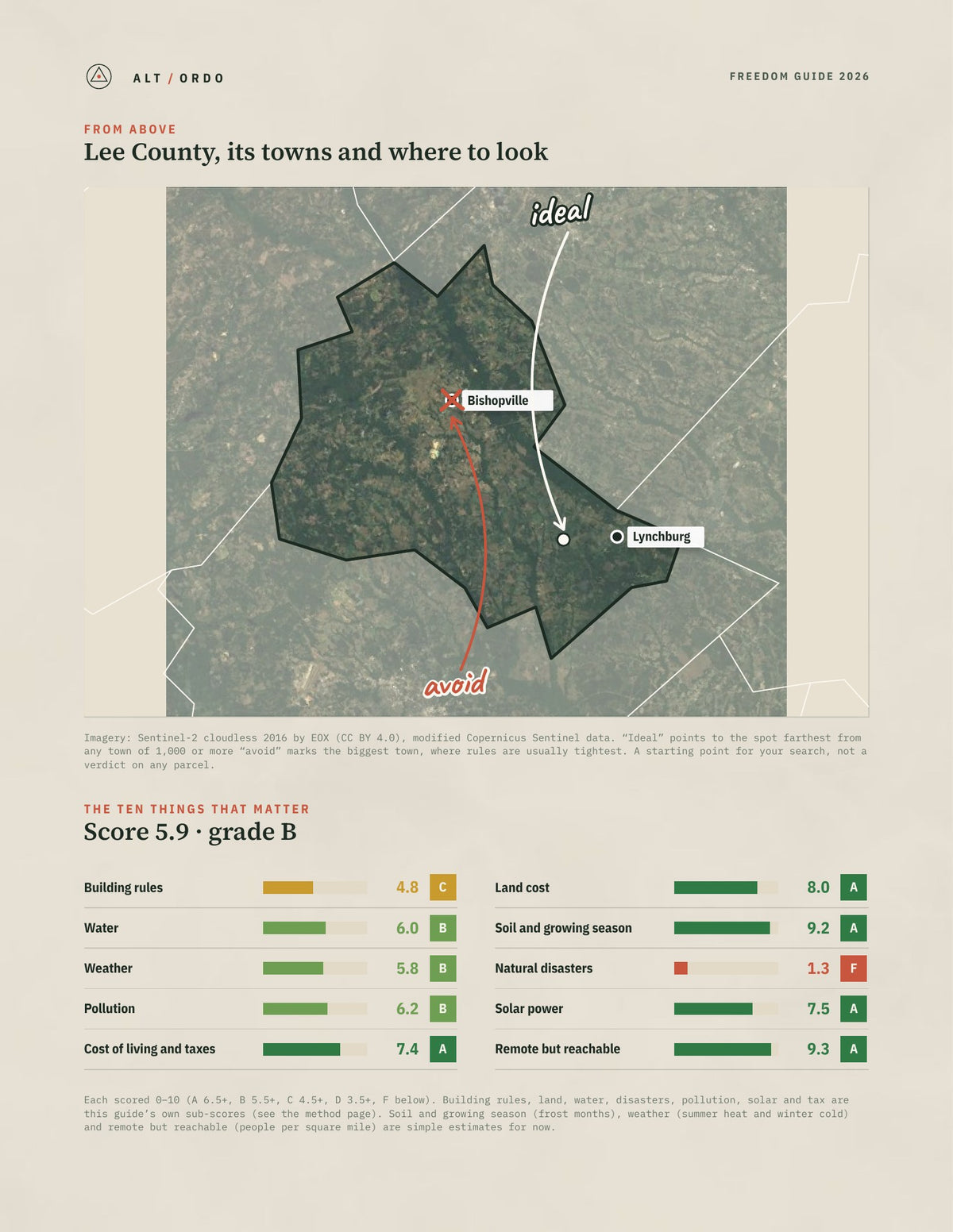 Lee County, South Carolina Off-Grid Guide 2026 from above