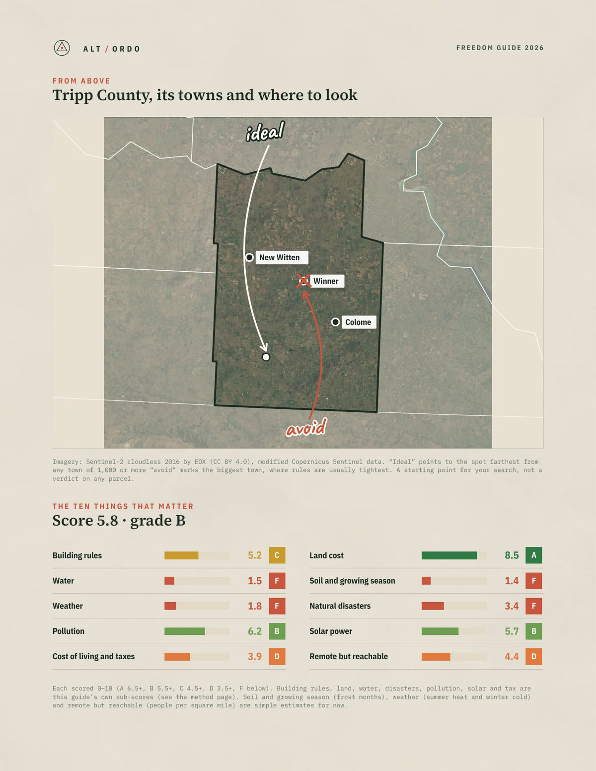 Tripp County, South Dakota Off-Grid Guide 2026 from above
