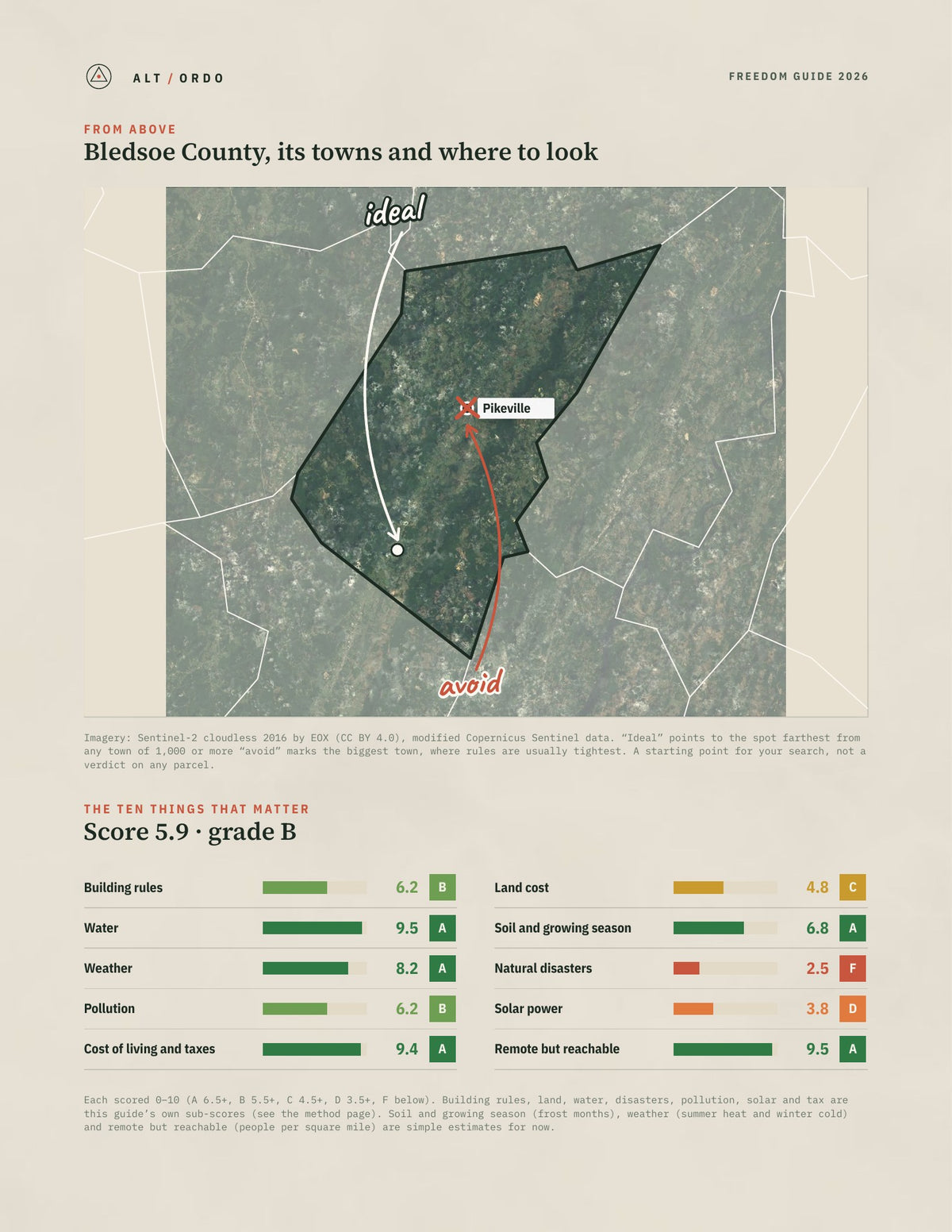 Bledsoe County, Tennessee Off-Grid Guide 2026 from above