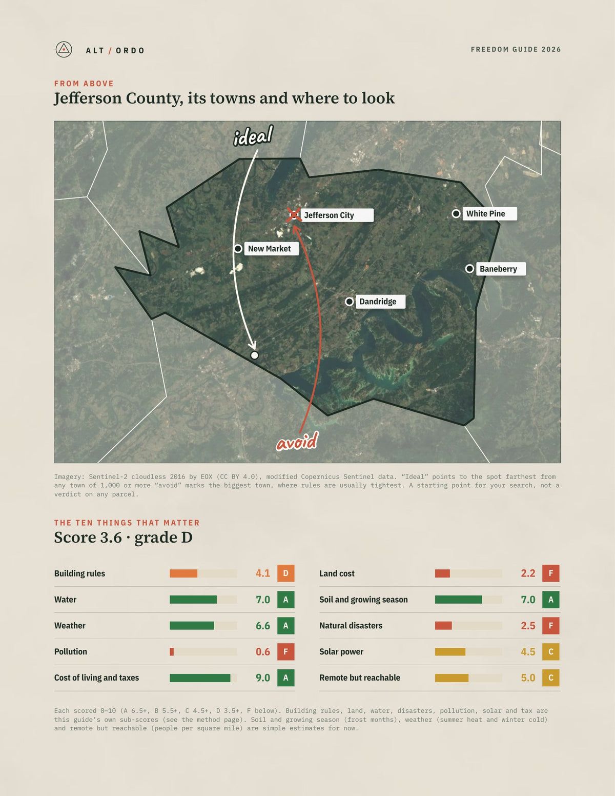 Jefferson County, Tennessee Off-Grid Guide 2026 from above