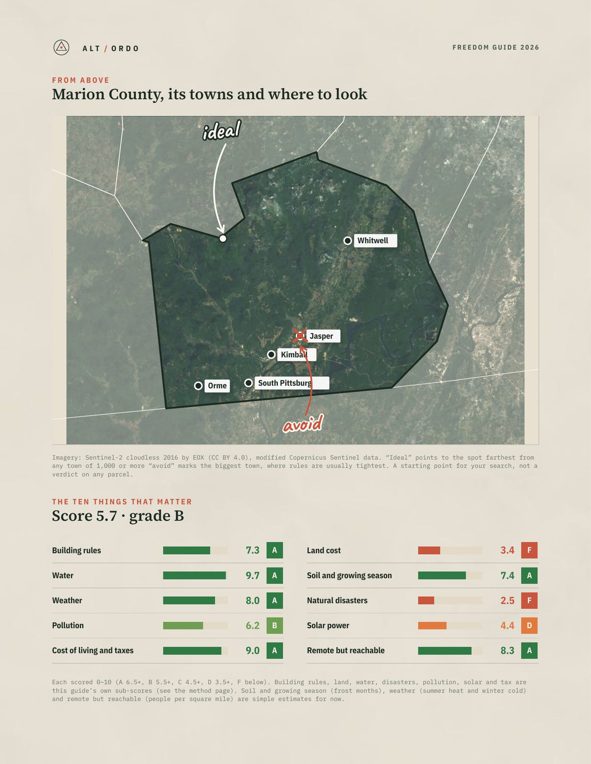 Marion County, Tennessee Off-Grid Guide 2026 from above