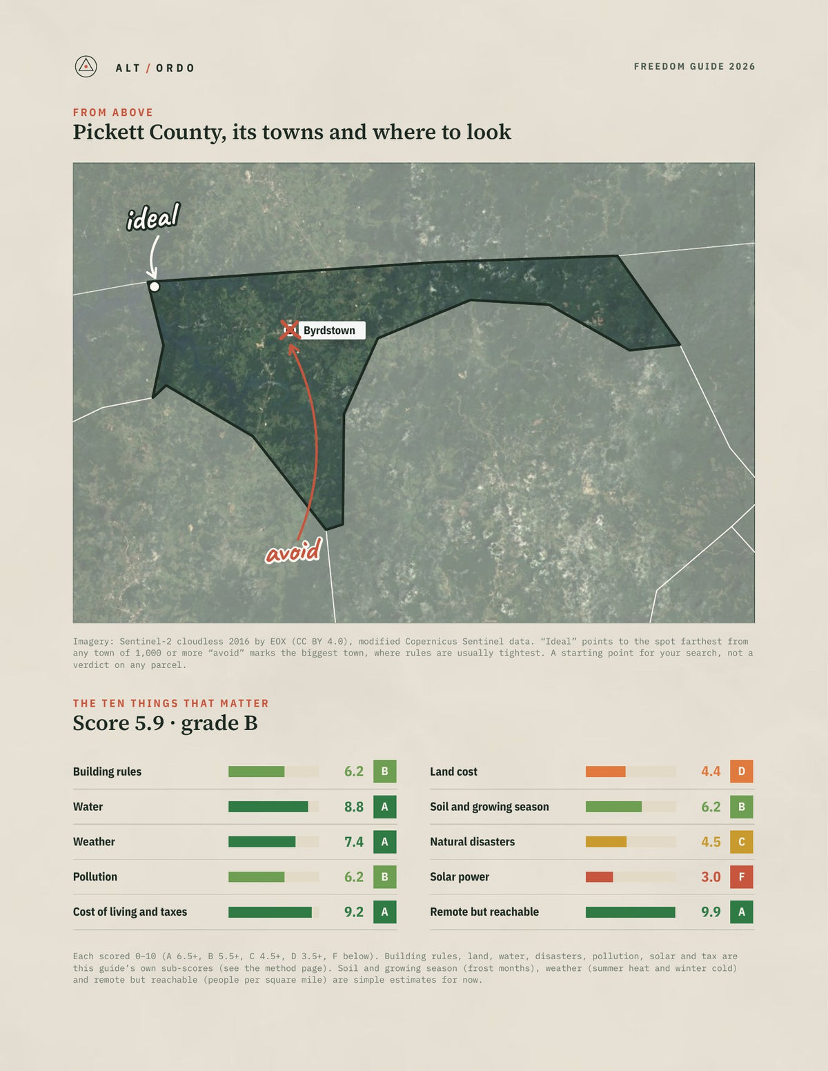 Pickett County, Tennessee Off-Grid Guide 2026 from above
