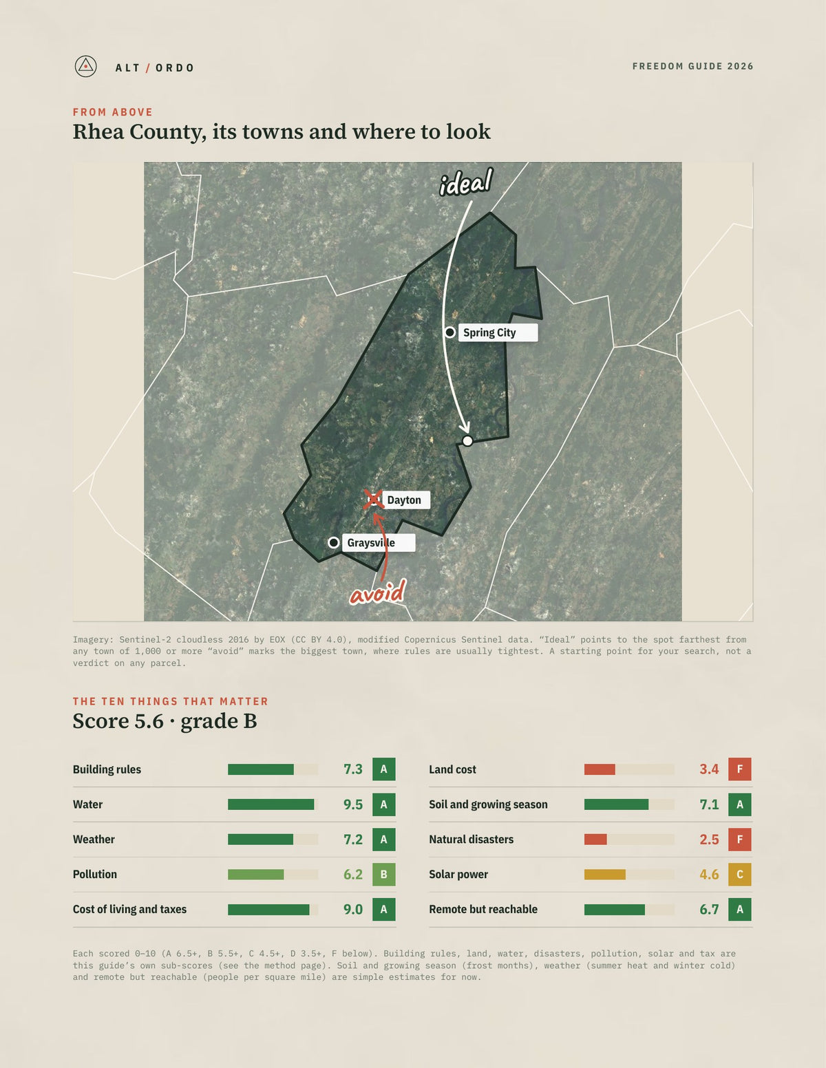 Rhea County, Tennessee Off-Grid Guide 2026 from above
