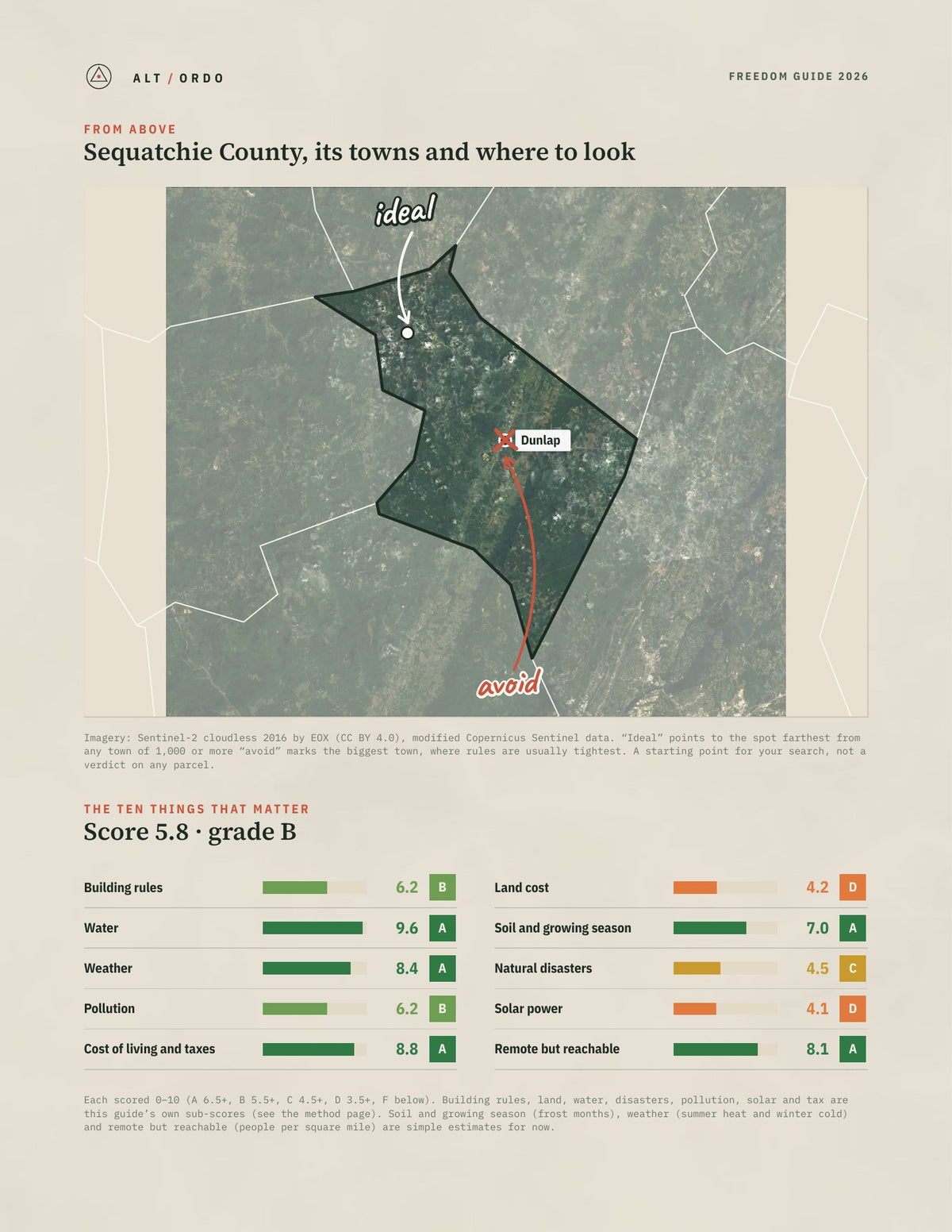 Sequatchie County, Tennessee Off-Grid Guide 2026 from above