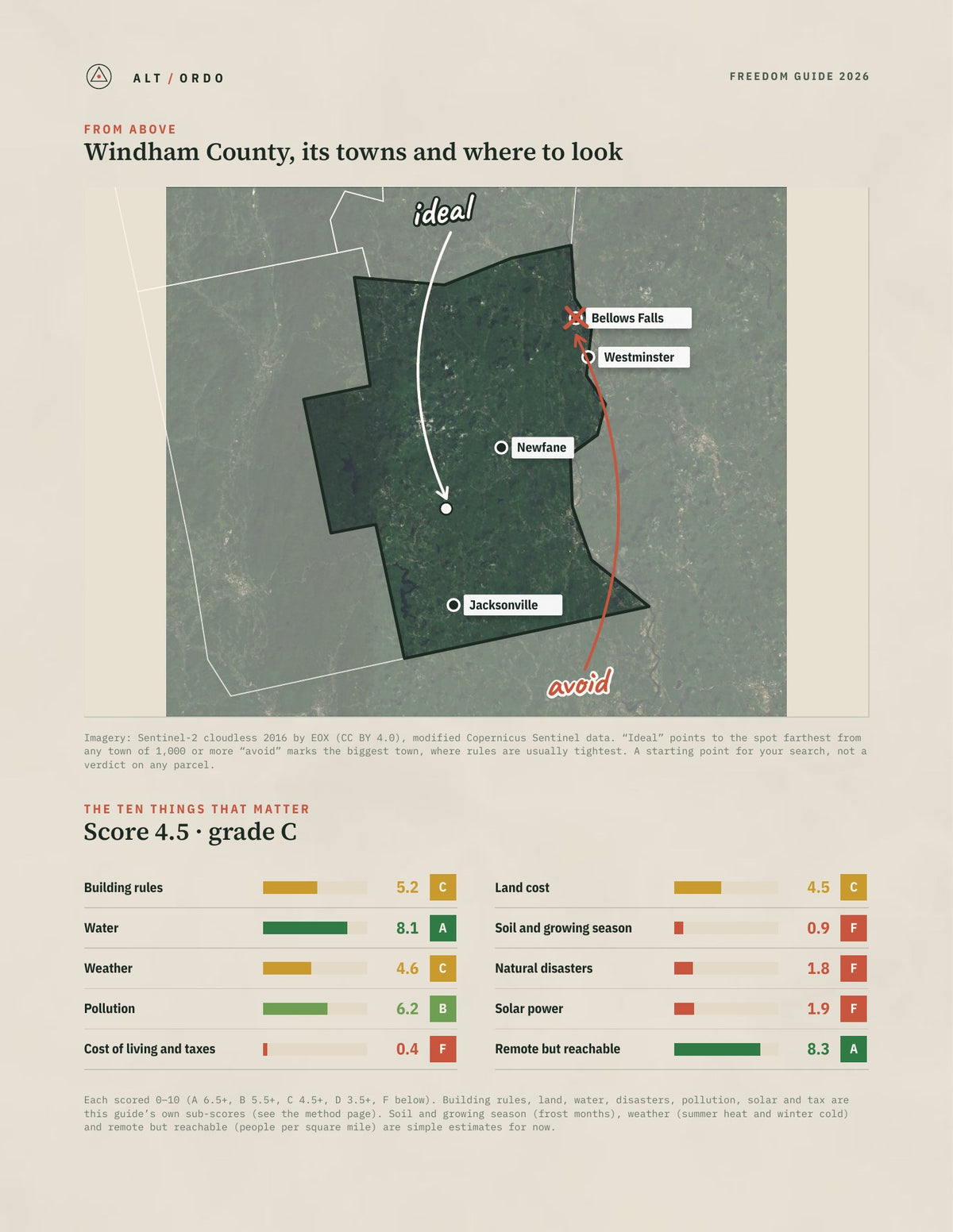 Windham County, Vermont Off-Grid Guide 2026 from above