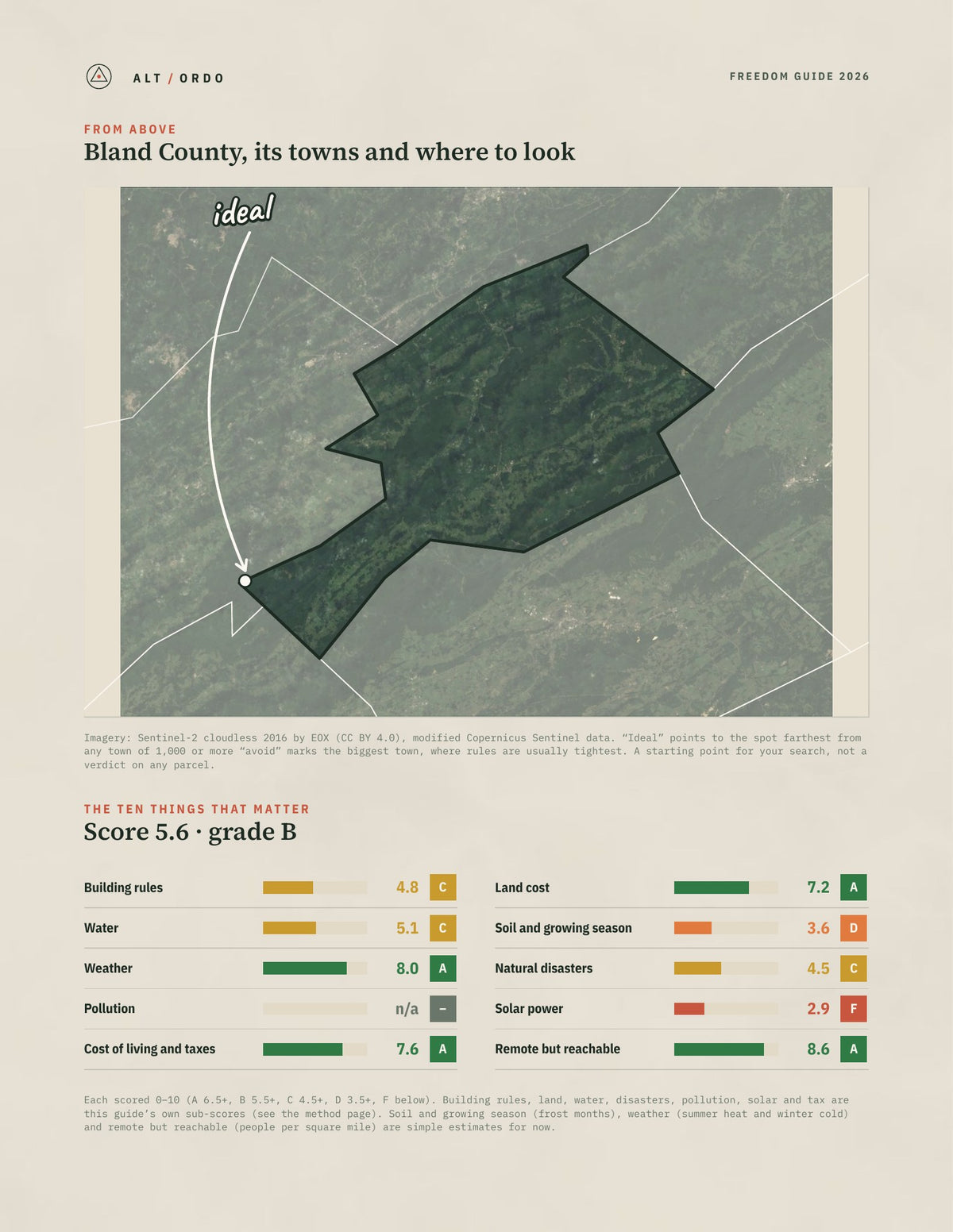 Bland County, Virginia Off-Grid Guide 2026 from above