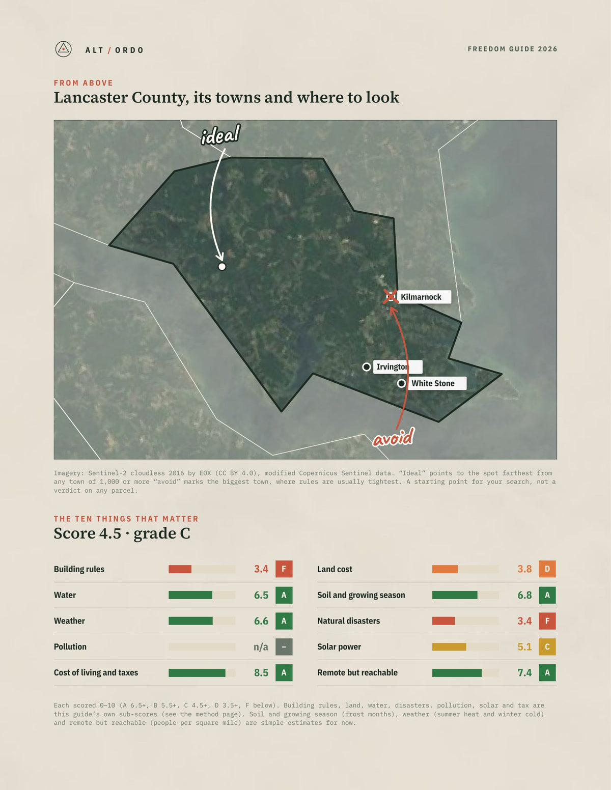 Lancaster County, Virginia Off-Grid Guide 2026 from above