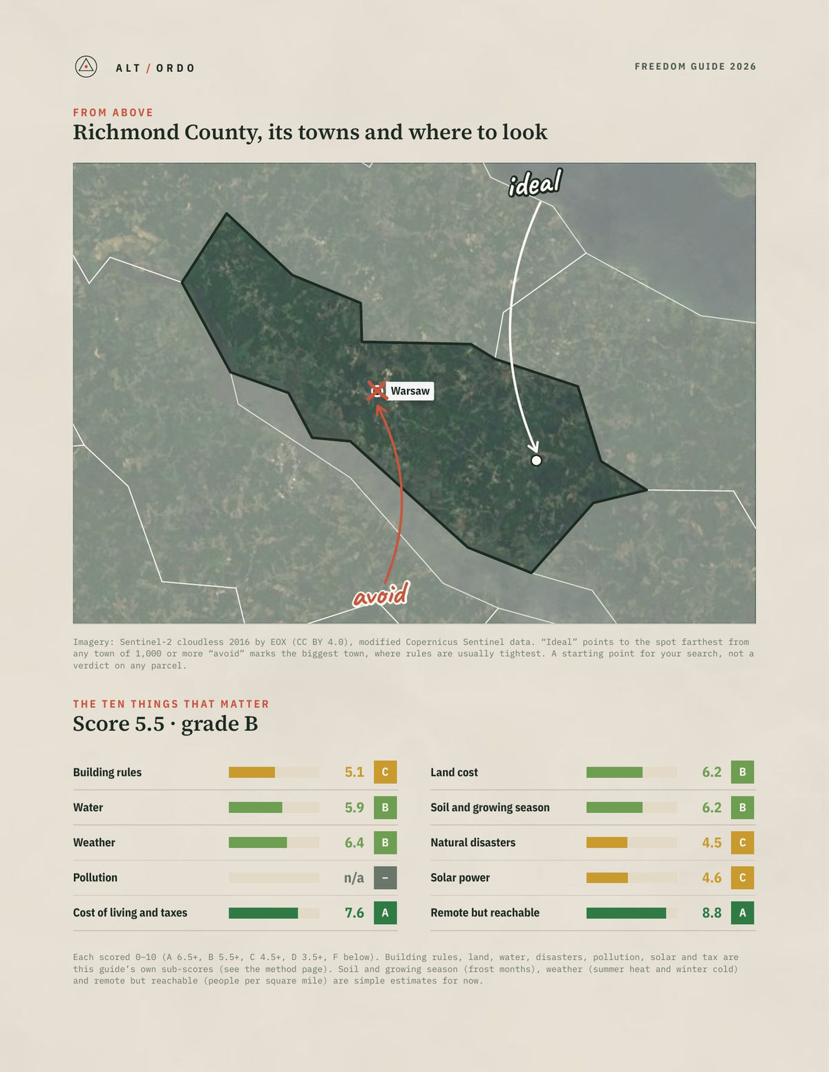 Richmond County, Virginia Off-Grid Guide 2026 from above