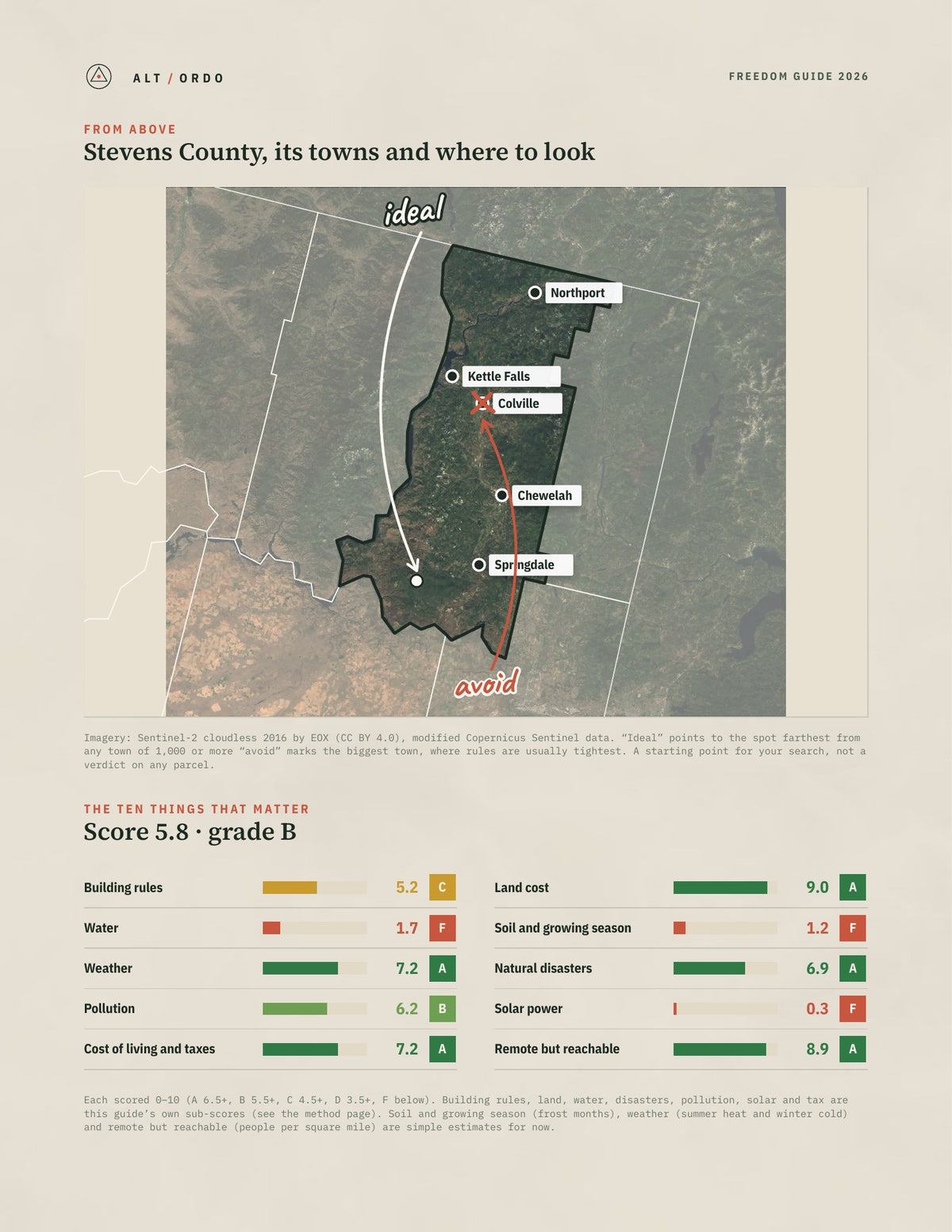 Stevens County, Washington Off-Grid Guide 2026 from above