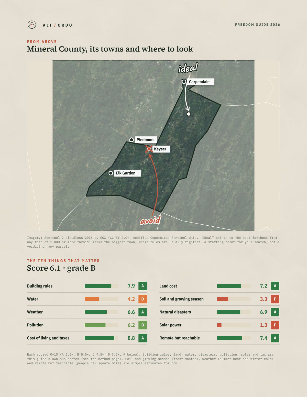 Mineral County, West Virginia Off-Grid Guide 2026 from above