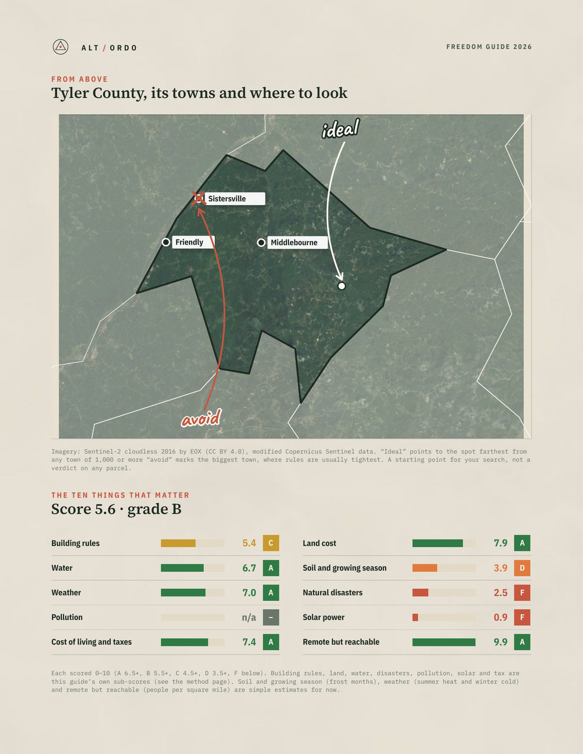 Tyler County, West Virginia Off-Grid Guide 2026 from above