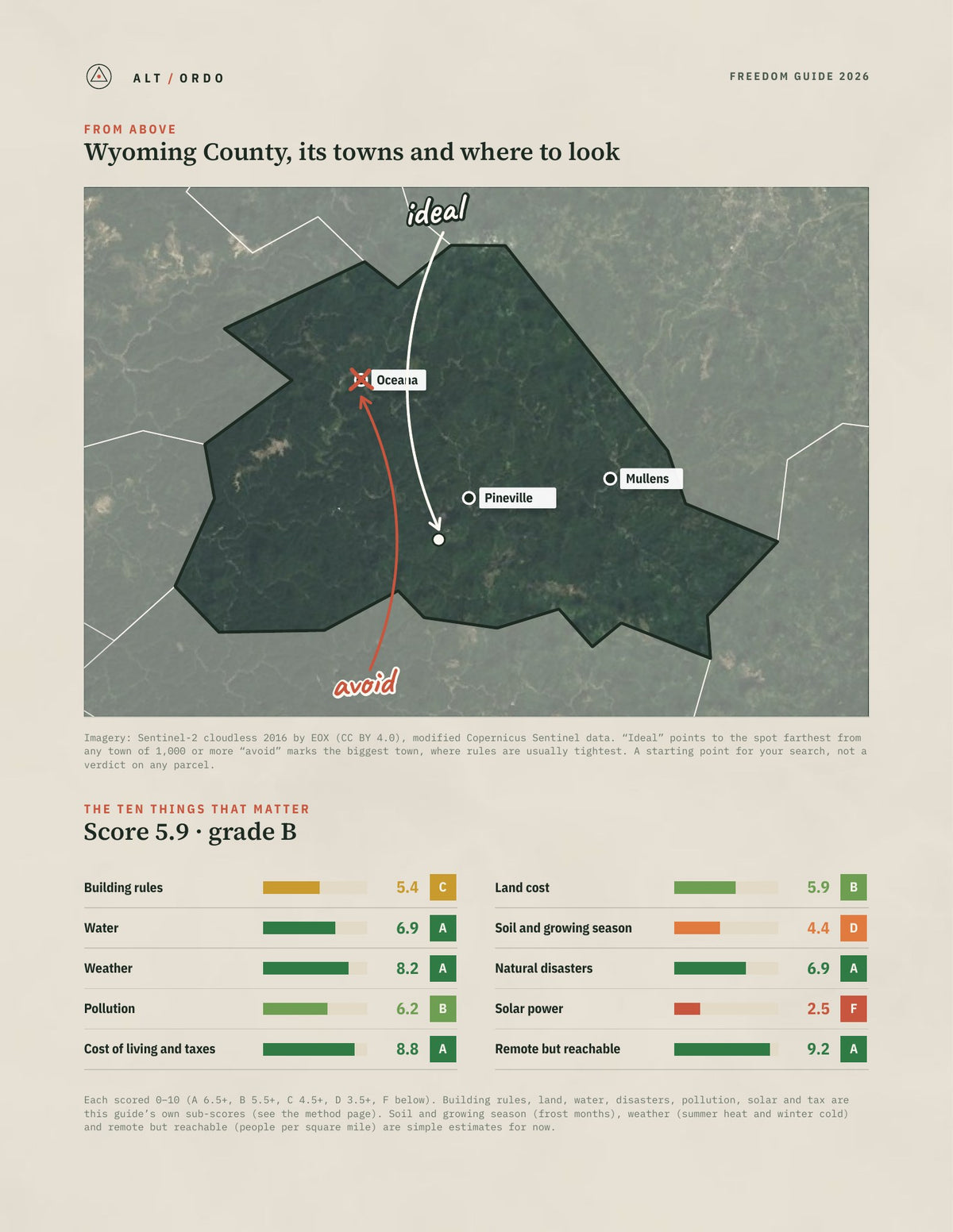 Wyoming County, West Virginia Off-Grid Guide 2026 from above