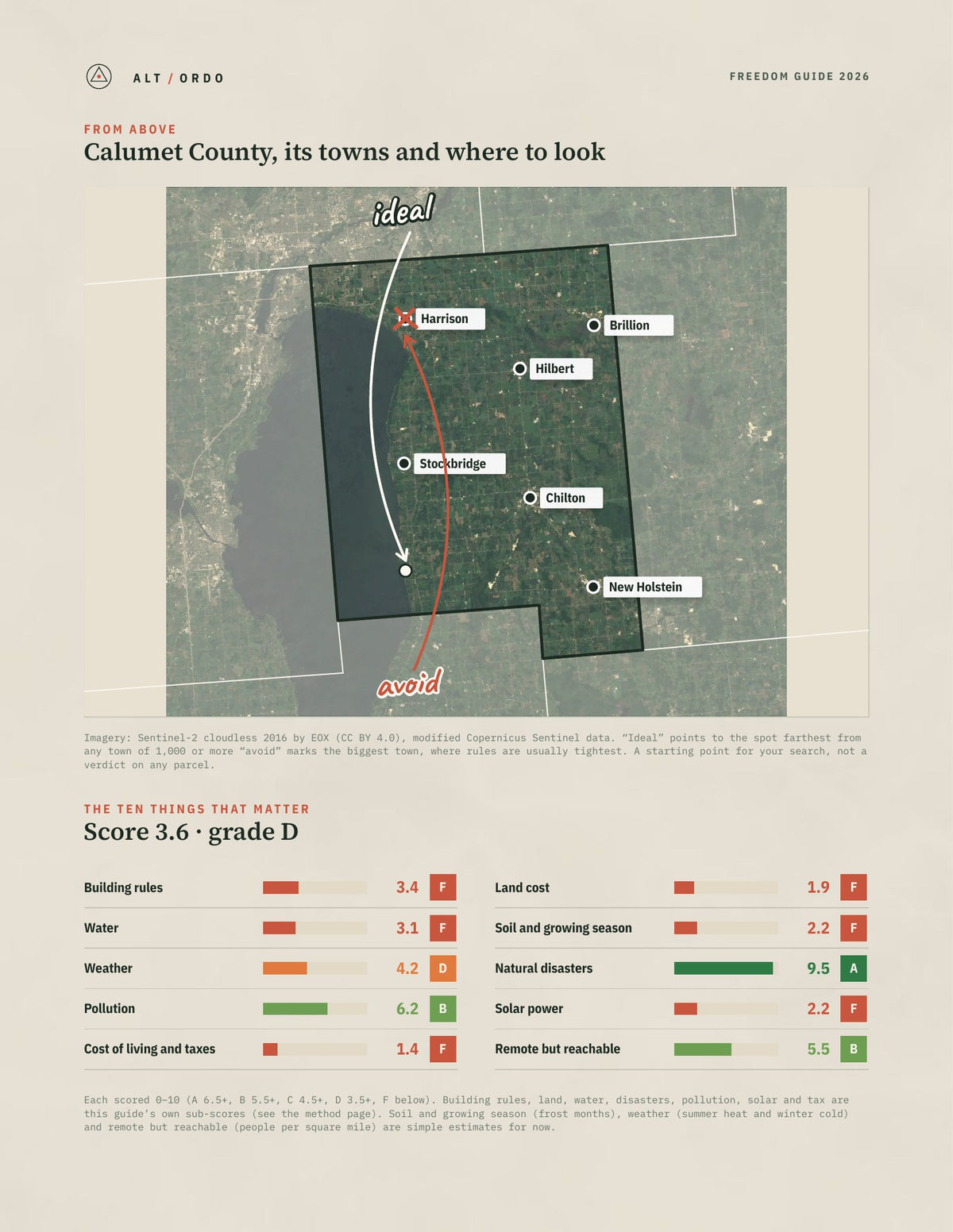 Calumet County, Wisconsin Off-Grid Guide 2026 from above