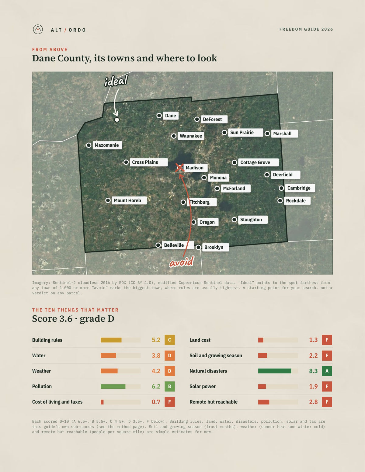 Dane County, Wisconsin Off-Grid Guide 2026 from above