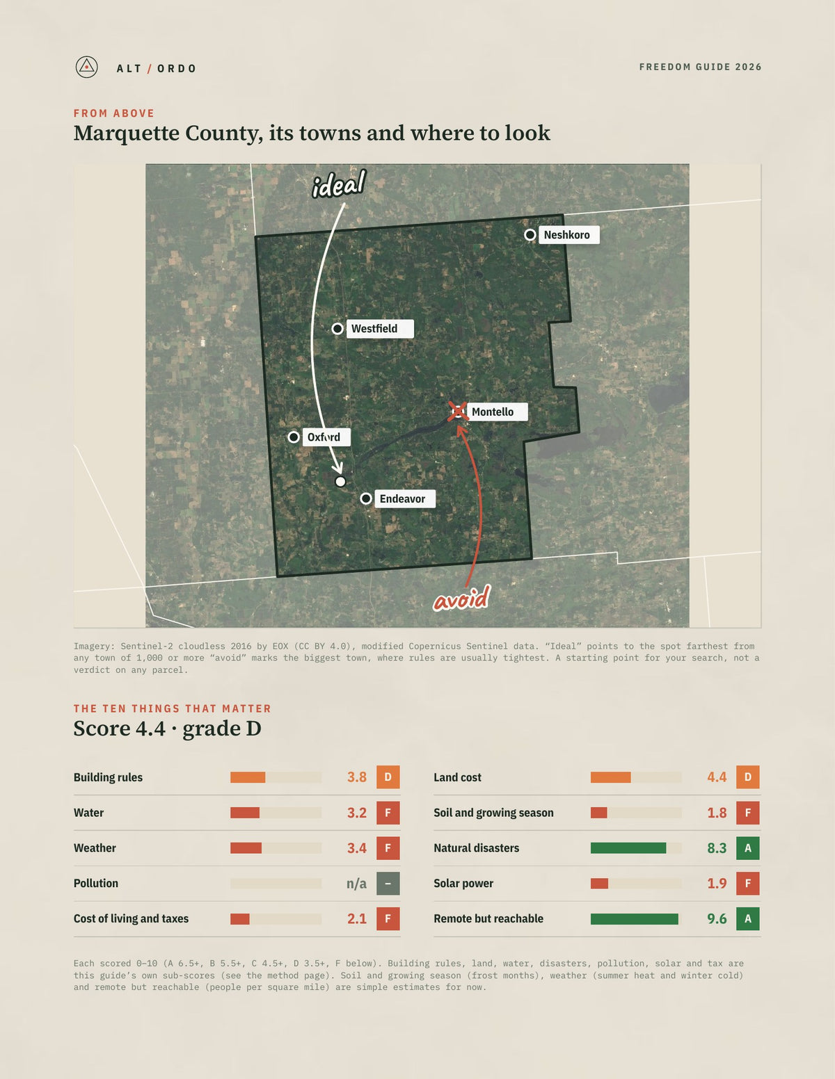 Marquette County, Wisconsin Off-Grid Guide 2026 from above