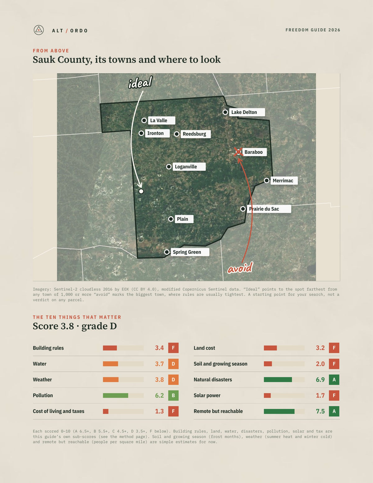 Sauk County, Wisconsin Off-Grid Guide 2026 from above