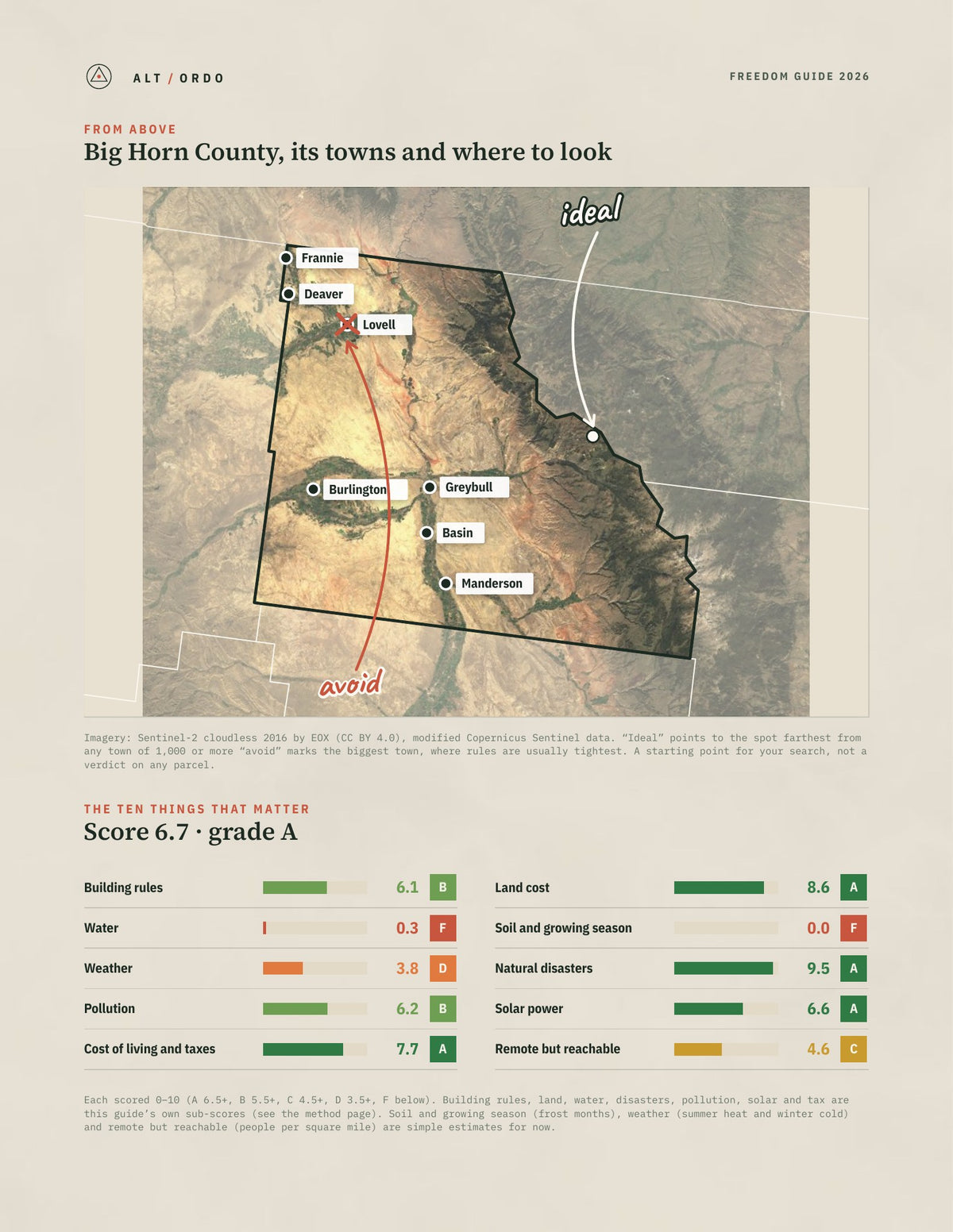 Big Horn County, Wyoming Off-Grid Guide 2026 from above