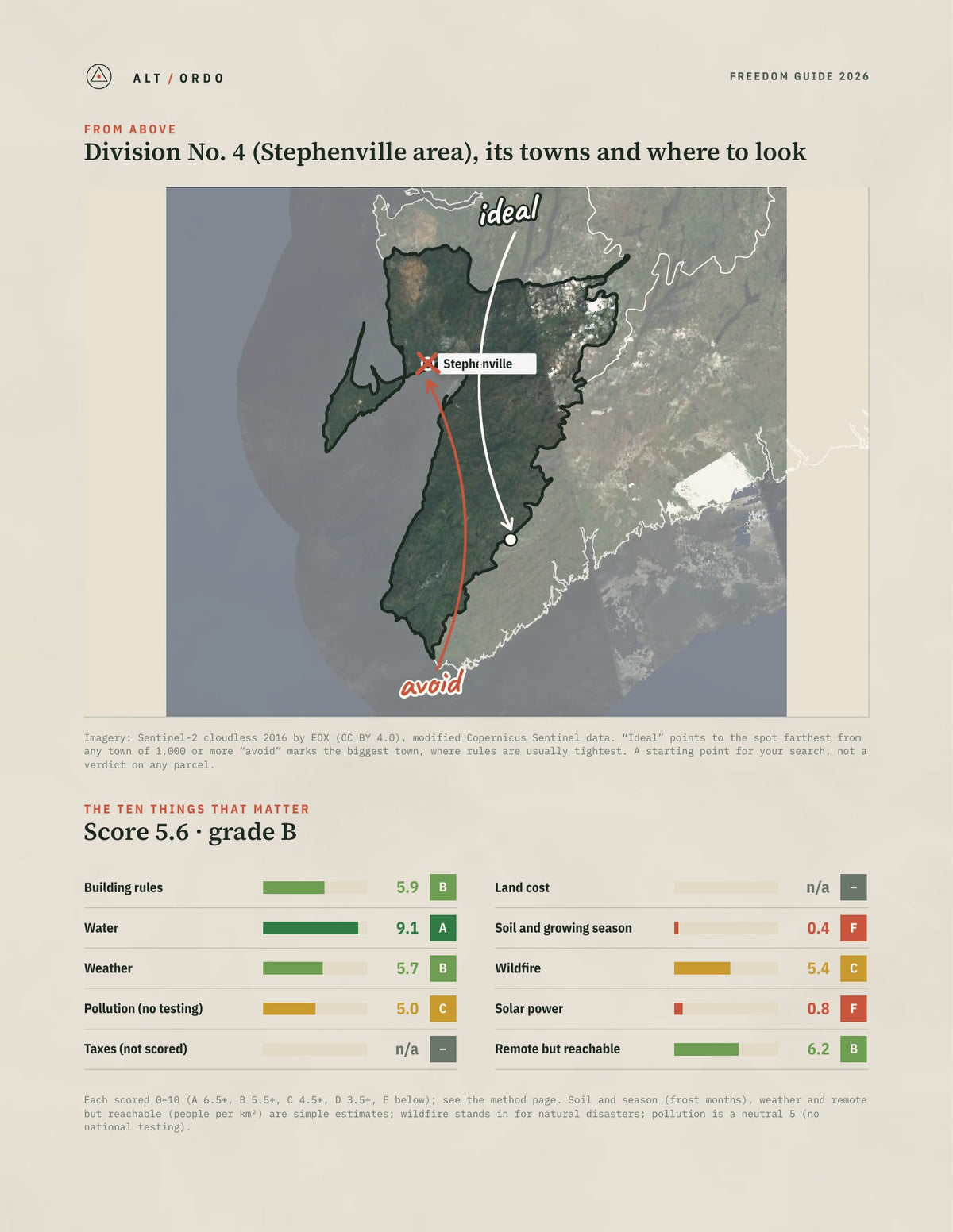 Division No. 4 (Stephenville area), Newfoundland and Labrador Off-Grid Guide 2026 from above