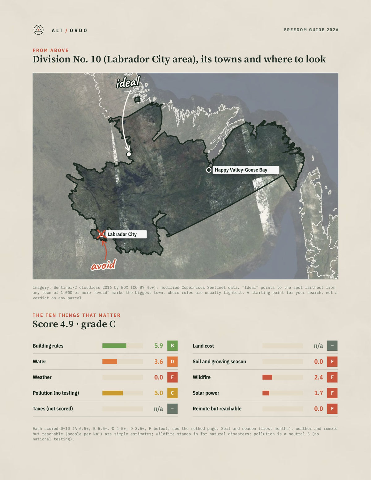 Division No. 10 (Labrador City area), Newfoundland and Labrador Off-Grid Guide 2026 from above
