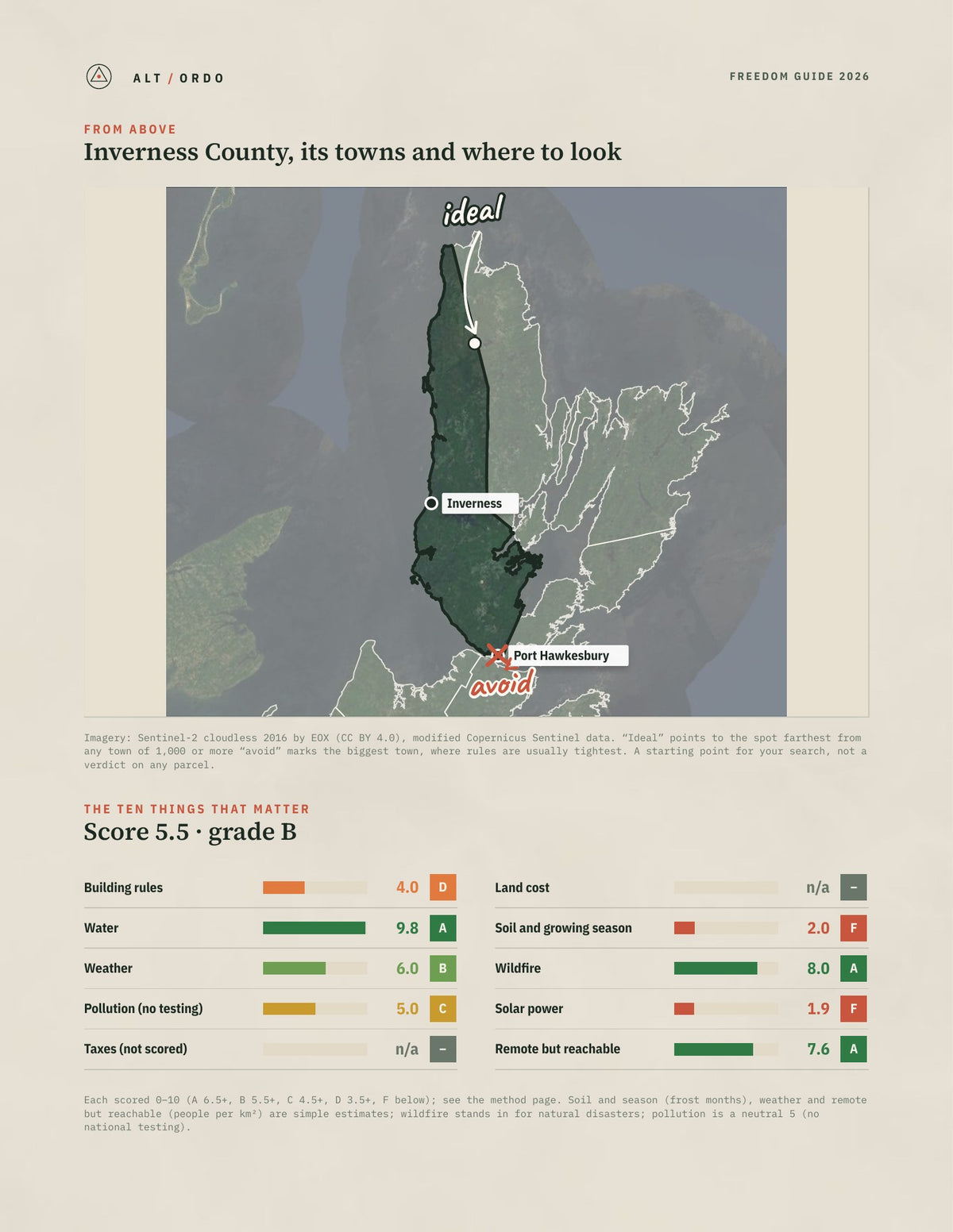 Inverness County, Nova Scotia Off-Grid Guide 2026 from above