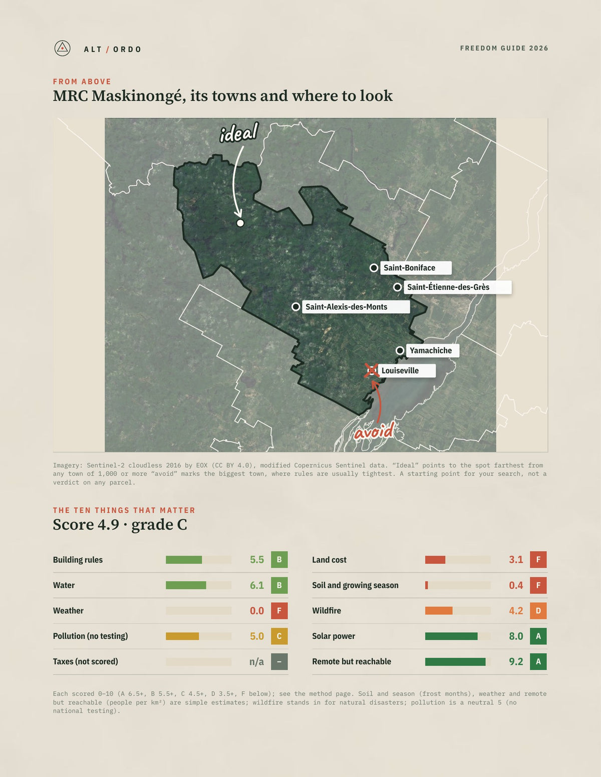 MRC Maskinongé, Quebec Off-Grid Guide 2026 from above