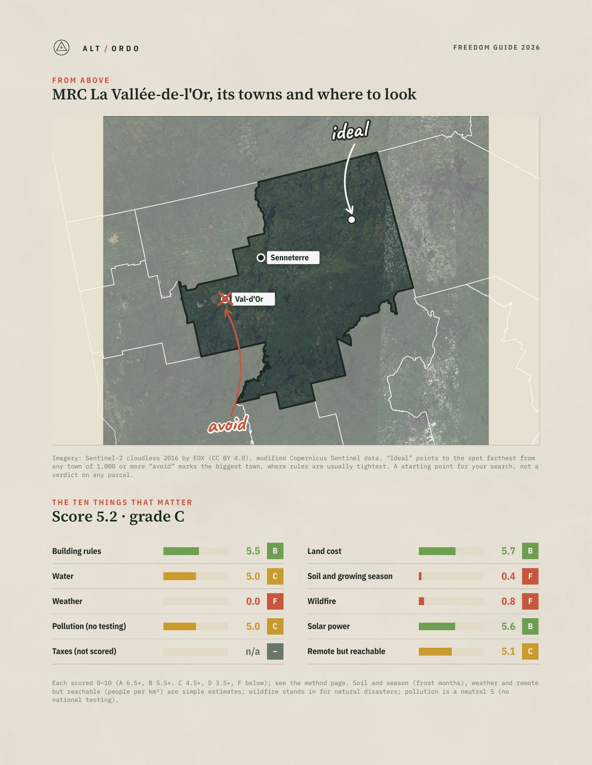 MRC La Vallée-de-l'Or, Quebec Off-Grid Guide 2026 from above