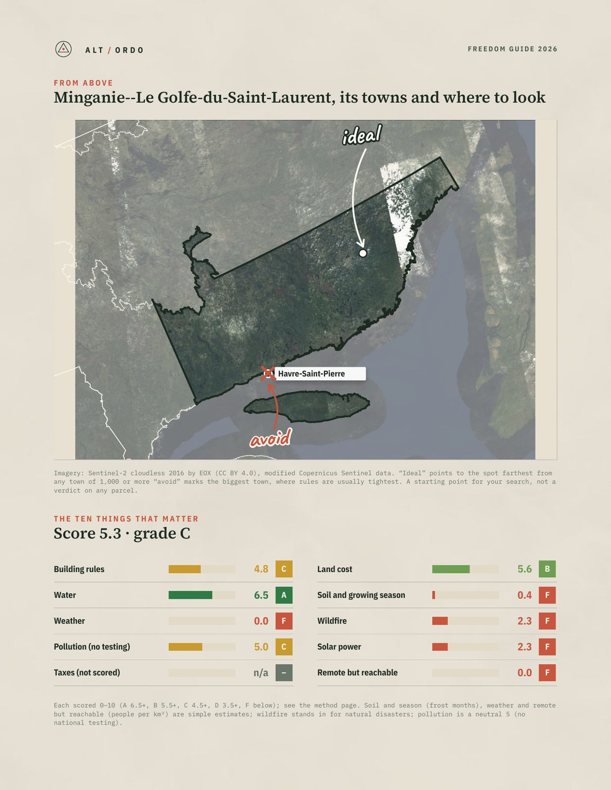Minganie--Le Golfe-du-Saint-Laurent, Quebec Off-Grid Guide 2026 from above