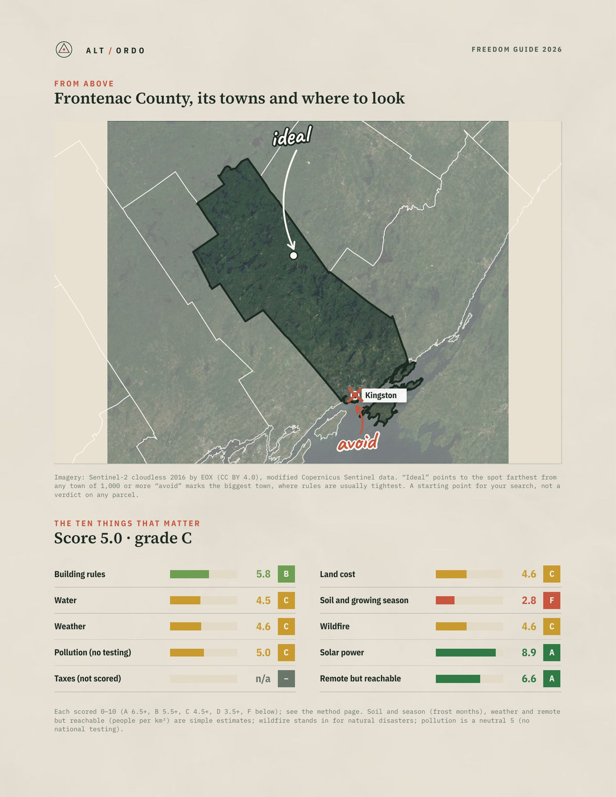 Frontenac County, Ontario Off-Grid Guide 2026 from above