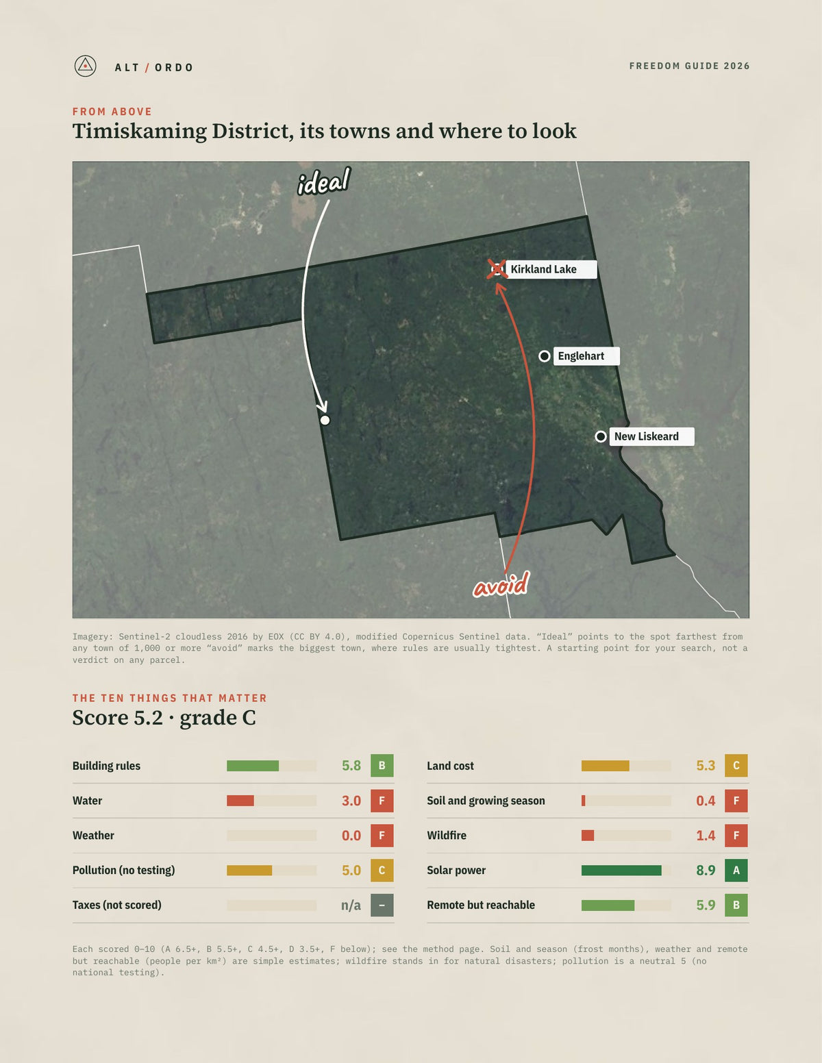 Timiskaming District, Ontario Off-Grid Guide 2026 from above