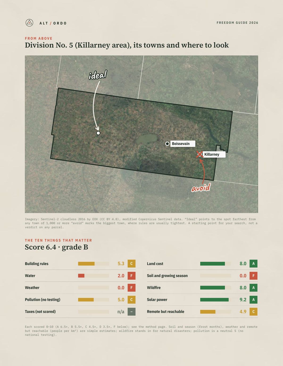Division No. 5 (Killarney area), Manitoba Off-Grid Guide 2026 from above