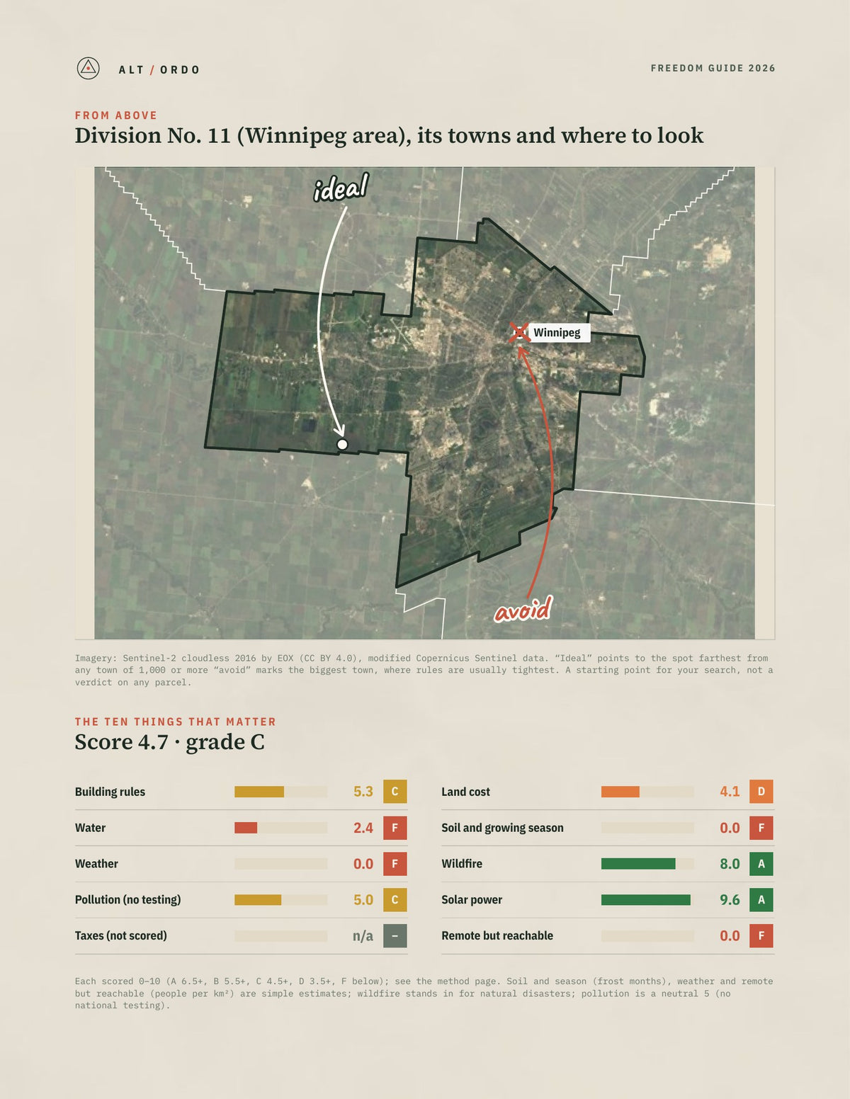 Division No. 11 (Winnipeg area), Manitoba Off-Grid Guide 2026 from above