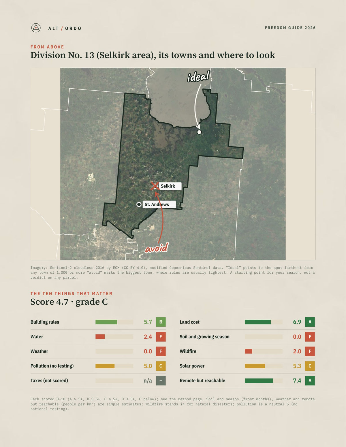 Division No. 13 (Selkirk area), Manitoba Off-Grid Guide 2026 from above
