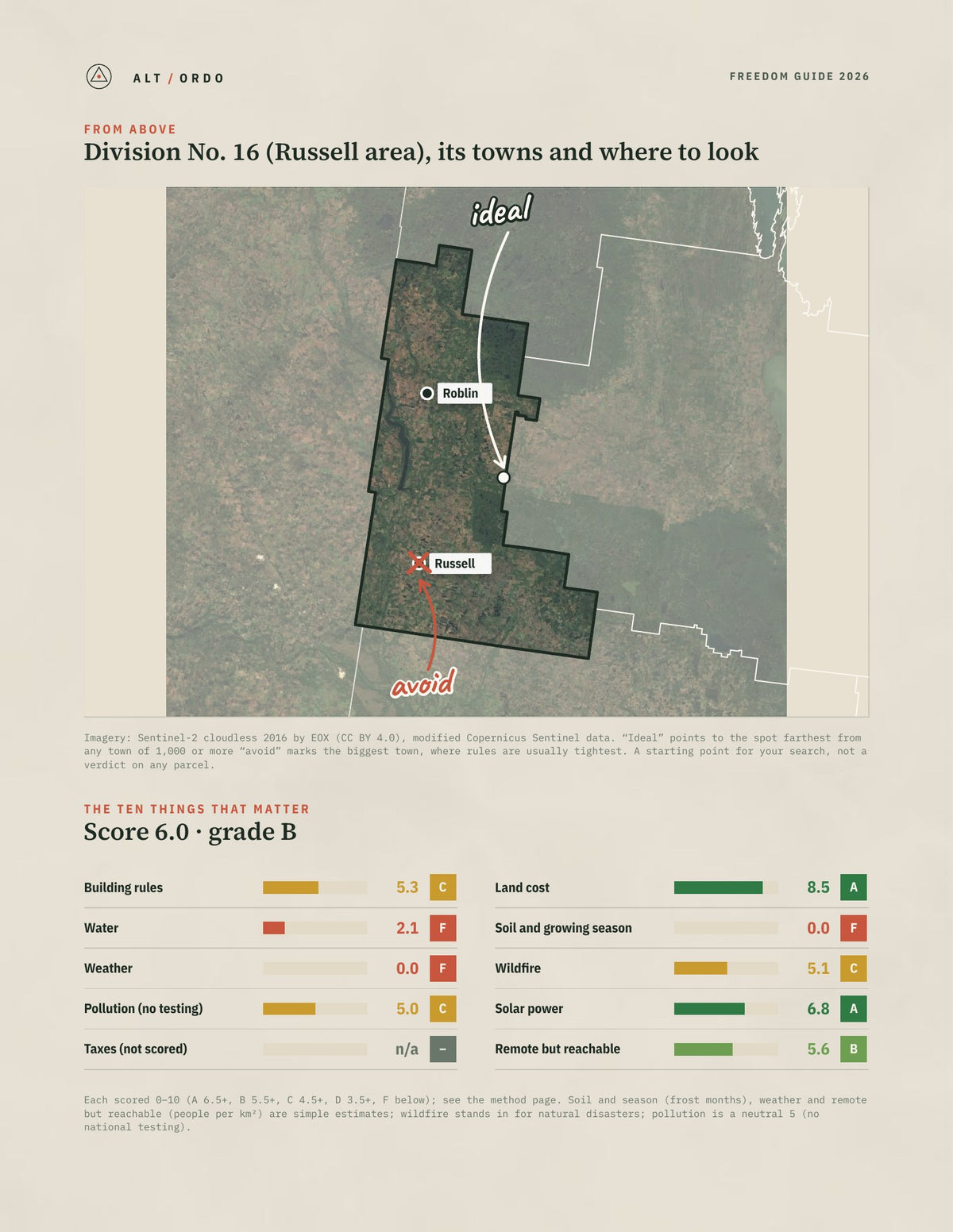 Division No. 16 (Russell area), Manitoba Off-Grid Guide 2026 from above