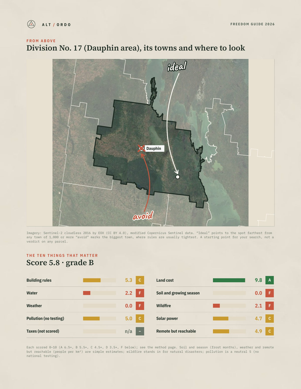 Division No. 17 (Dauphin area), Manitoba Off-Grid Guide 2026 from above