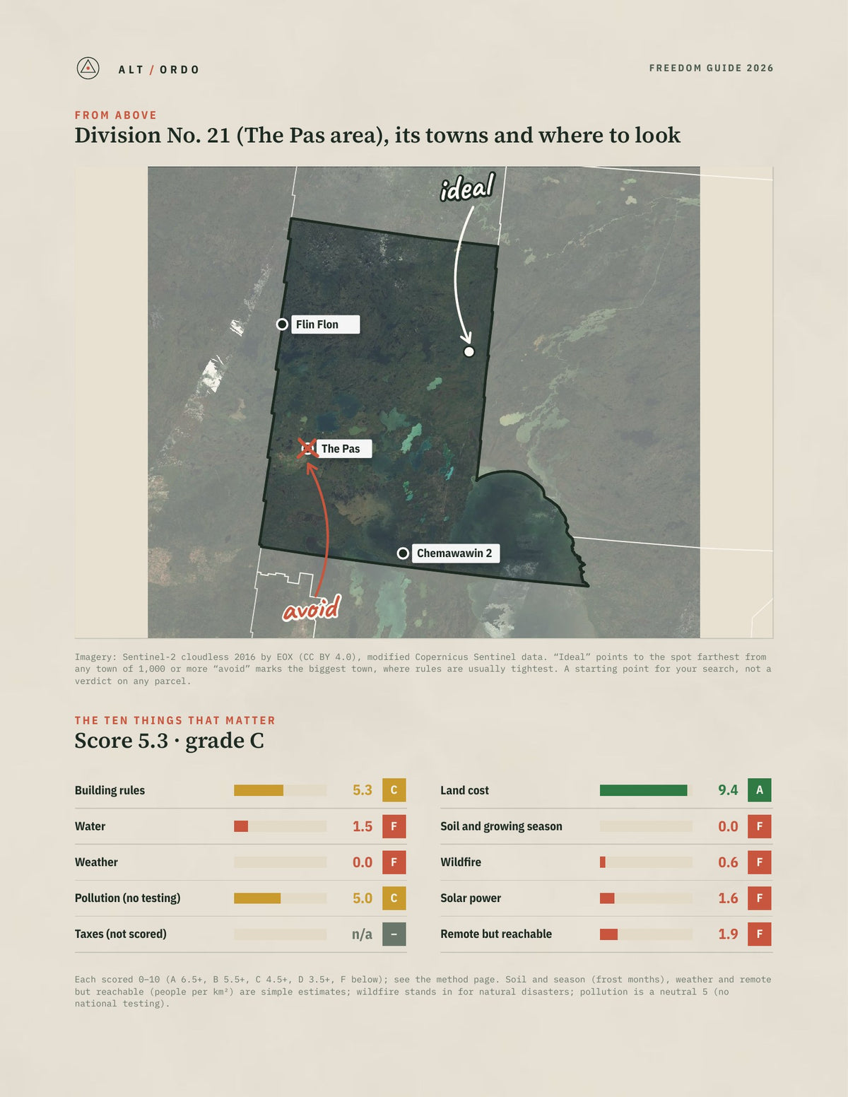 Division No. 21 (The Pas area), Manitoba Off-Grid Guide 2026 from above