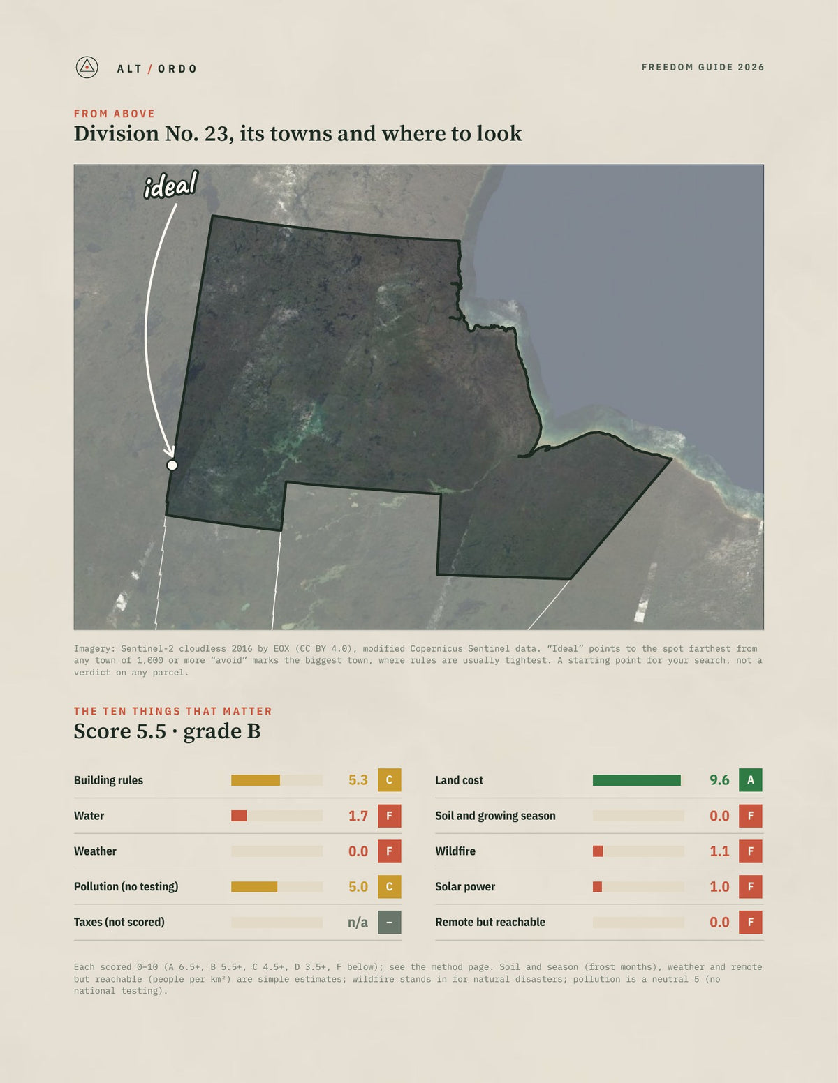 Division No. 23, Manitoba Off-Grid Guide 2026 from above