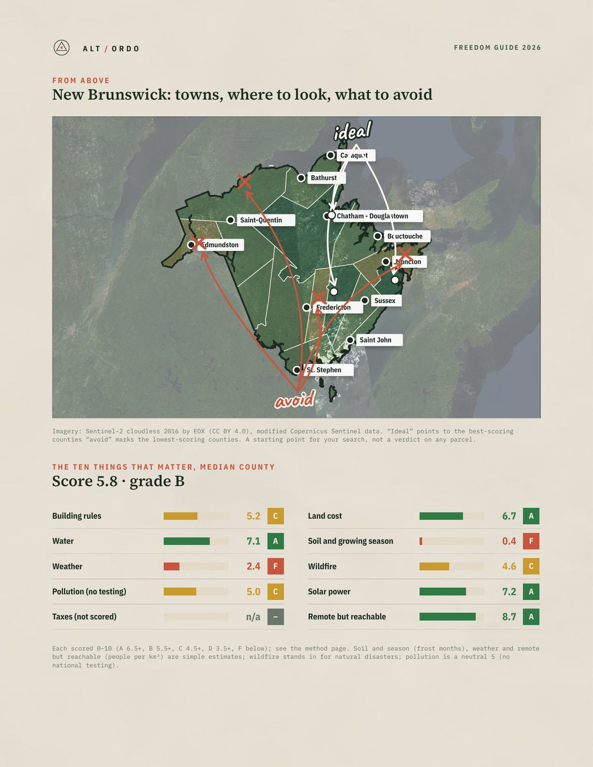 New Brunswick Off-Grid Guide 2026: All 15 Counties from above