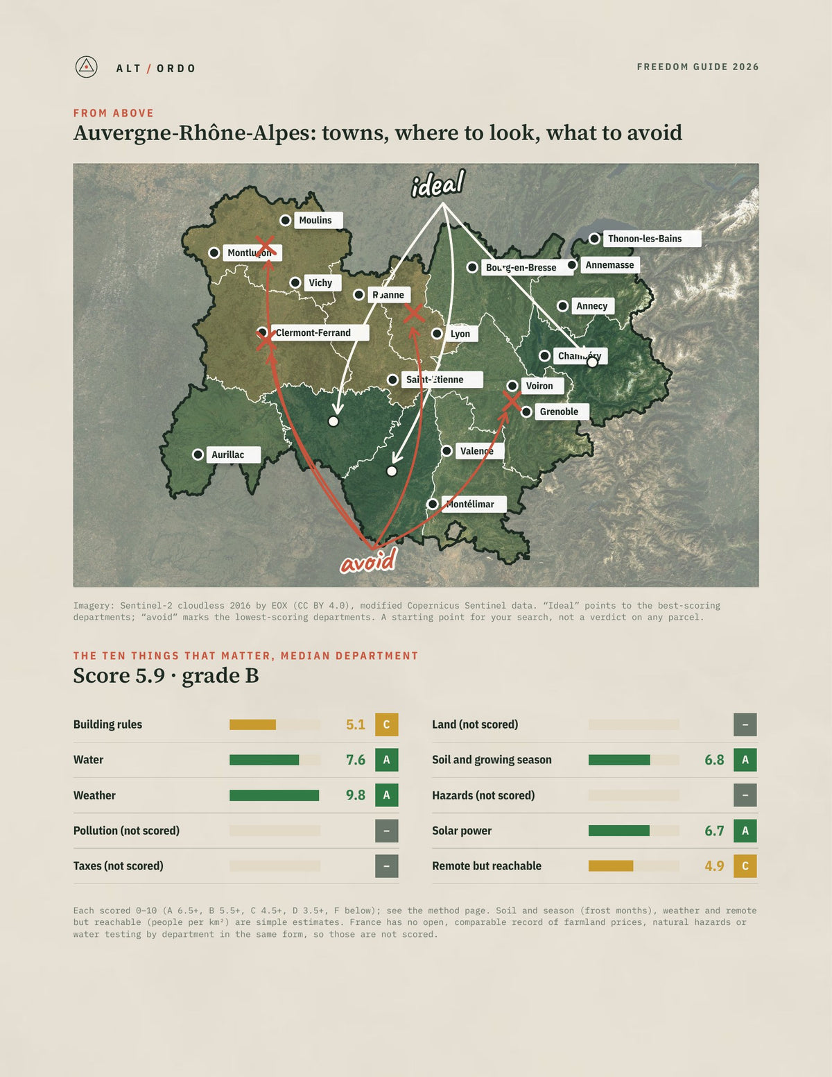Auvergne-Rhône-Alpes, France Off-Grid Guide 2026: All 12 Departments from above