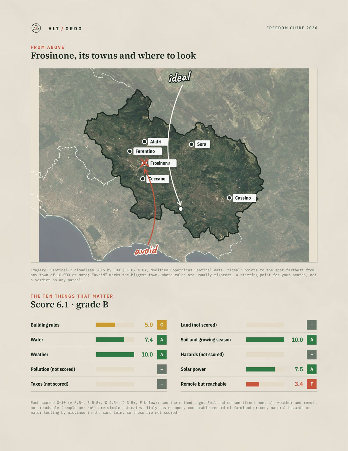 Frosinone, Italy Off-Grid Guide 2026 from above