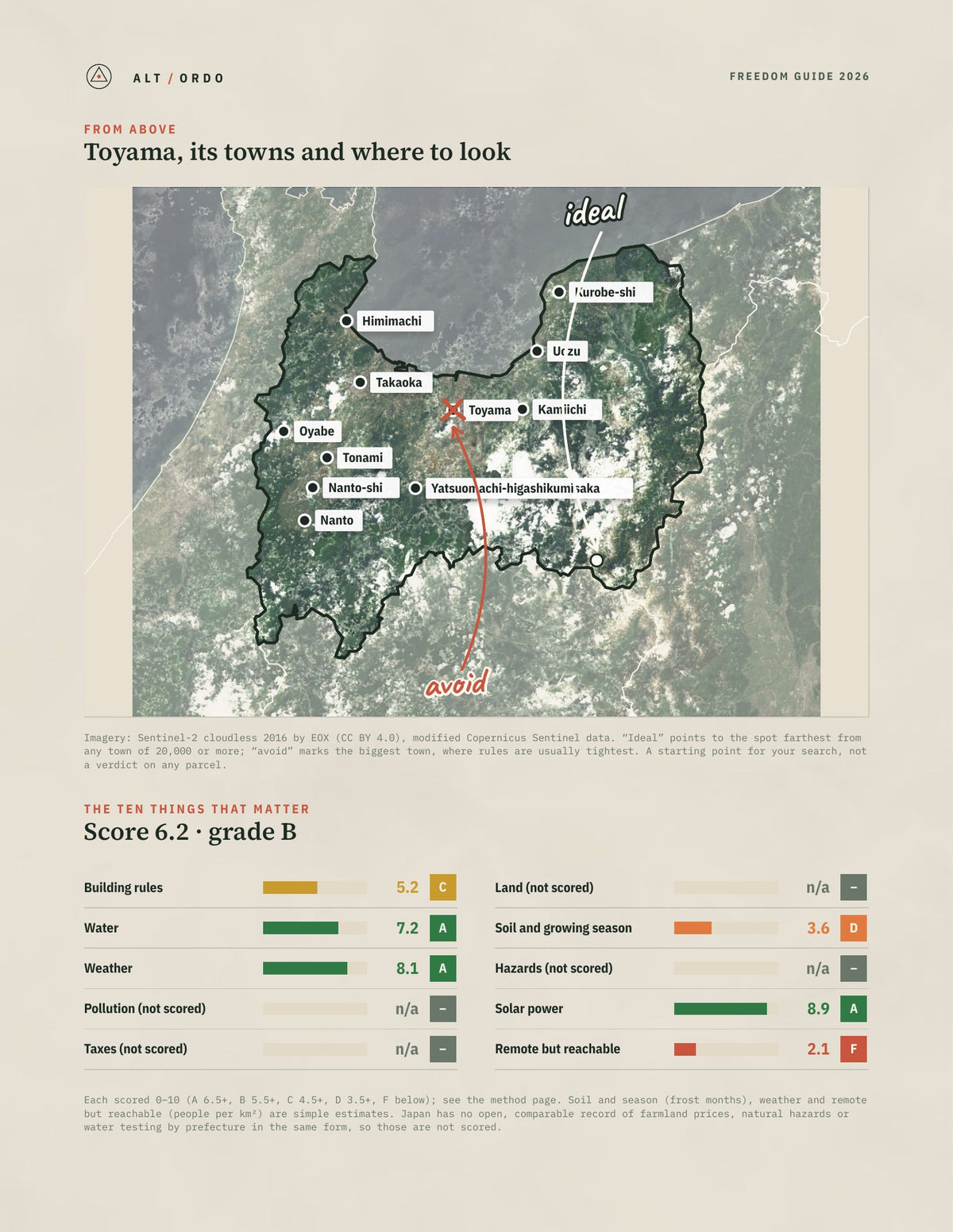 Toyama, Japan Off-Grid Guide 2026 from above