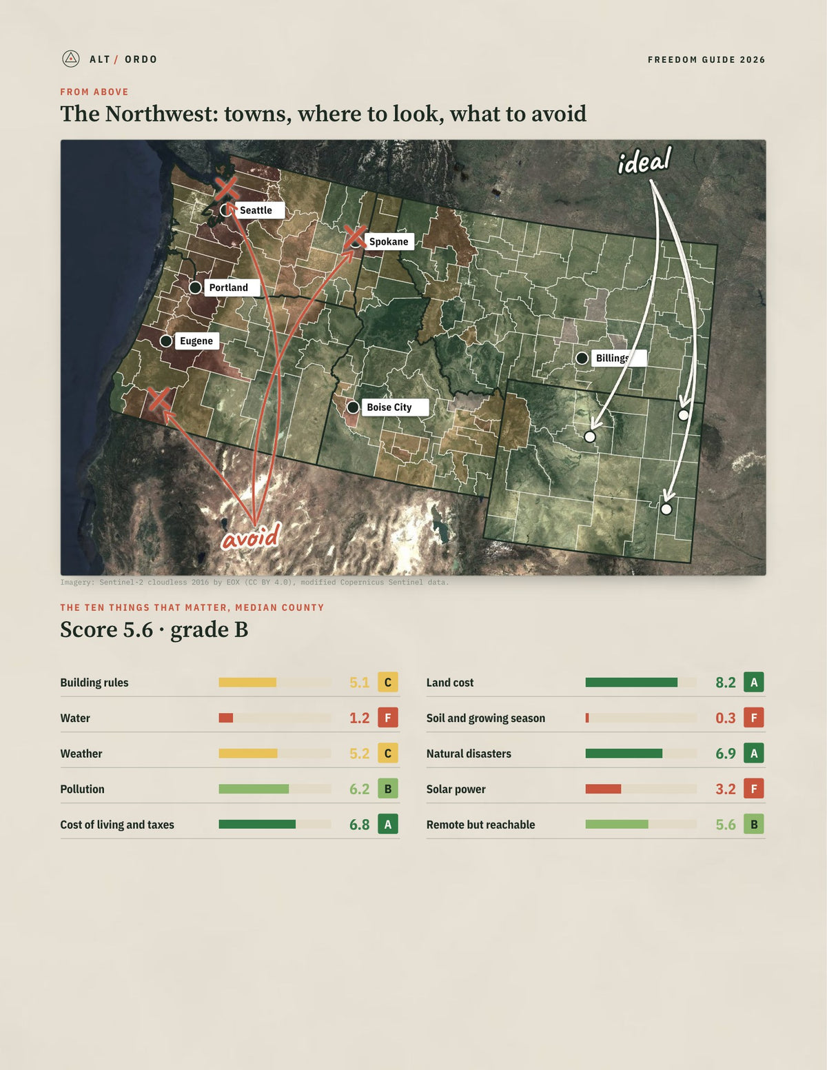 Northwest Off-Grid Guide 2026: 6 States, 228 Counties from above