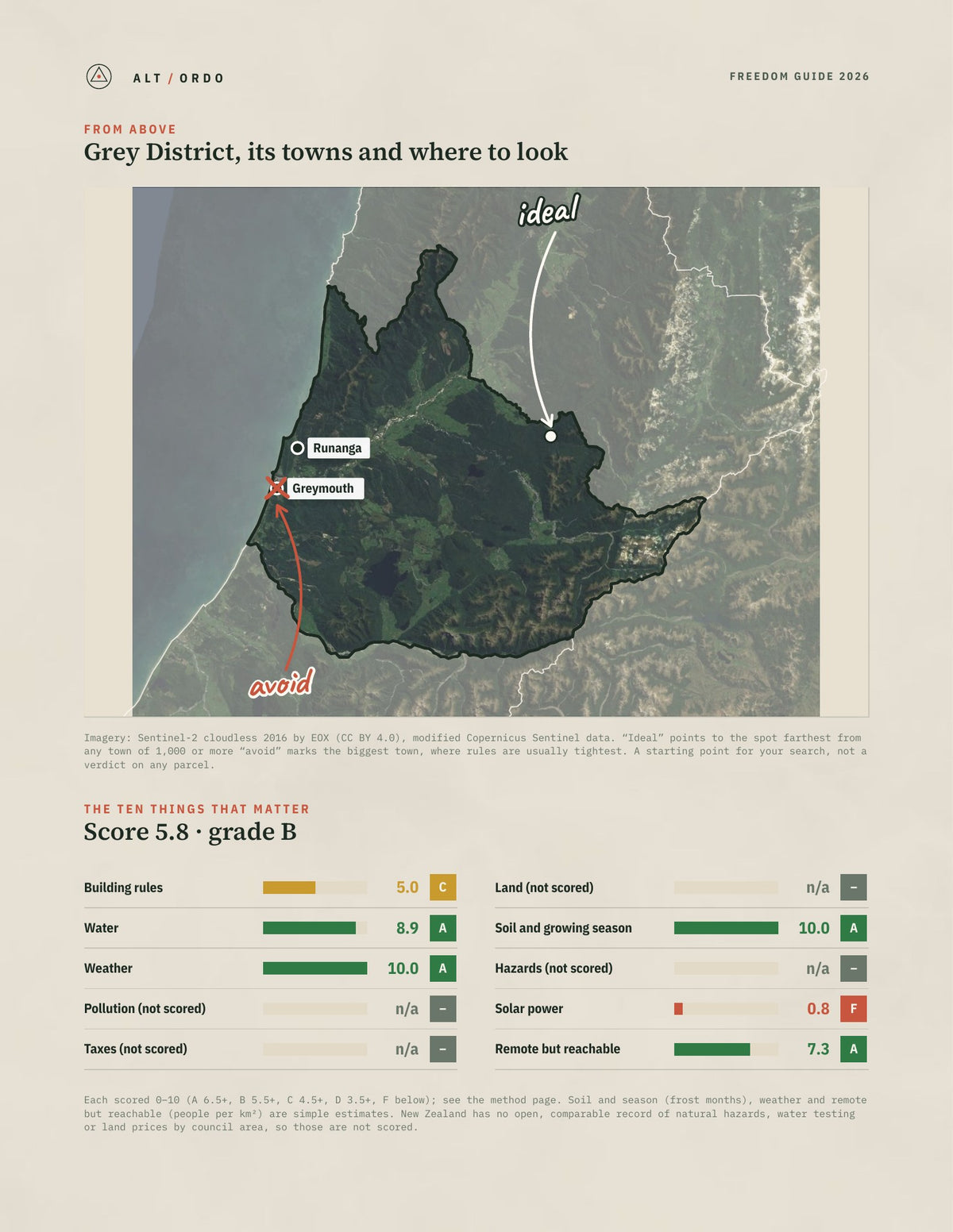 Grey District, West Coast Off-Grid Guide 2026 from above