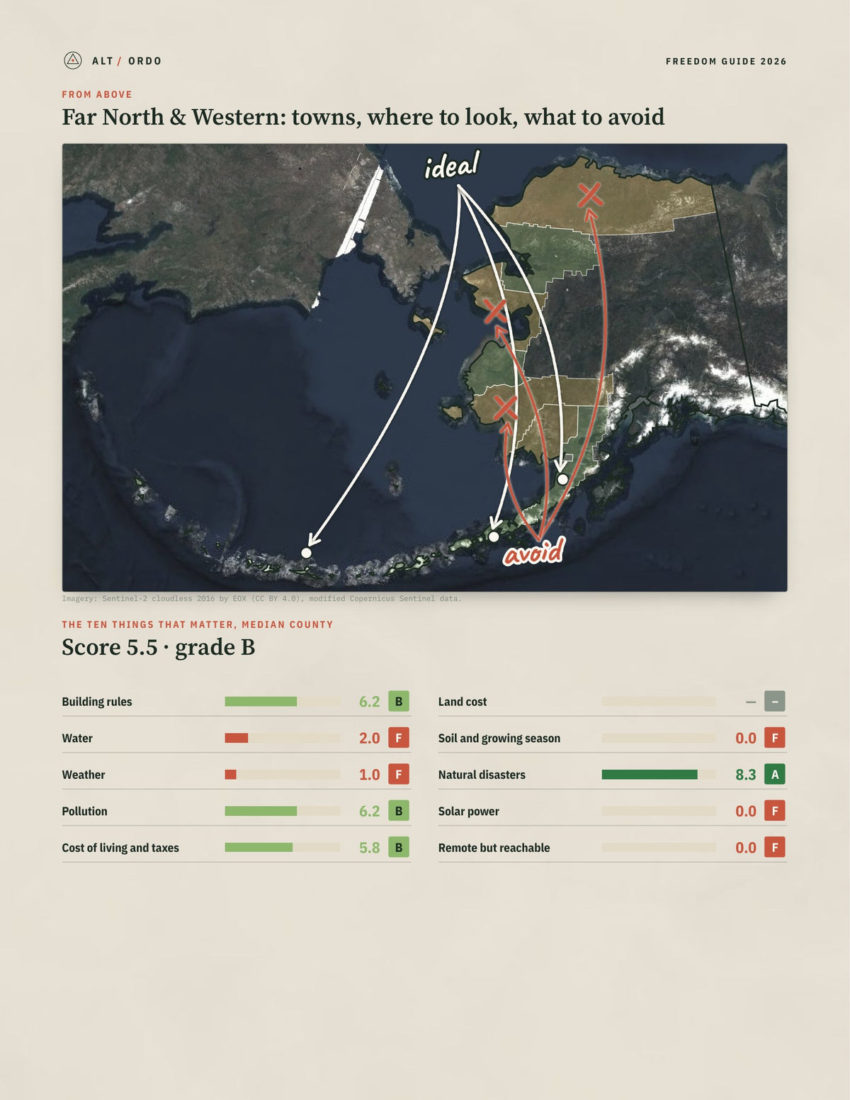 Far North & Western, Alaska Off-Grid Guide 2026: 10 Counties Rated from above