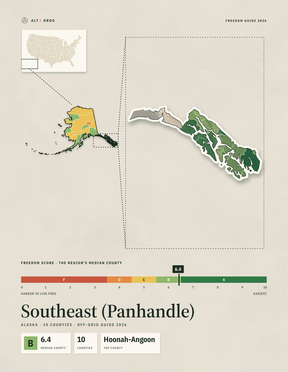 Southeast (Panhandle), Alaska Off-Grid Guide 2026: 10 Counties Rated