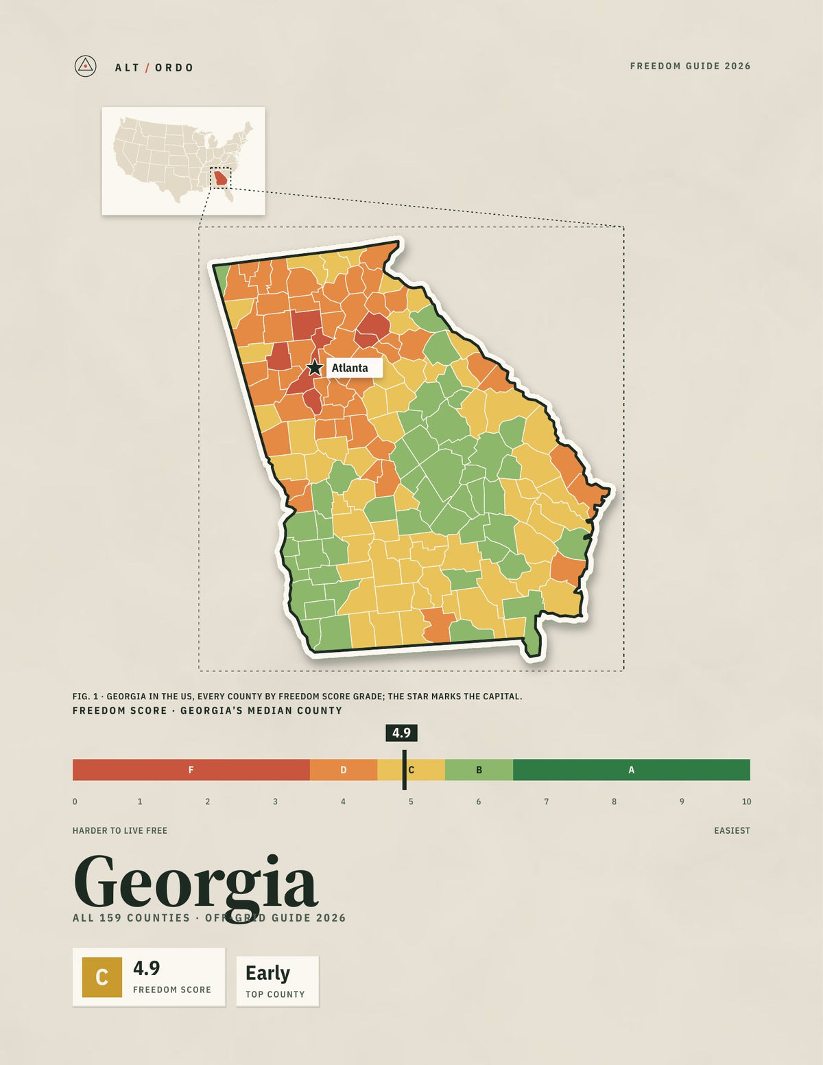 Georgia Off-Grid Guide 2026: All 159 Counties