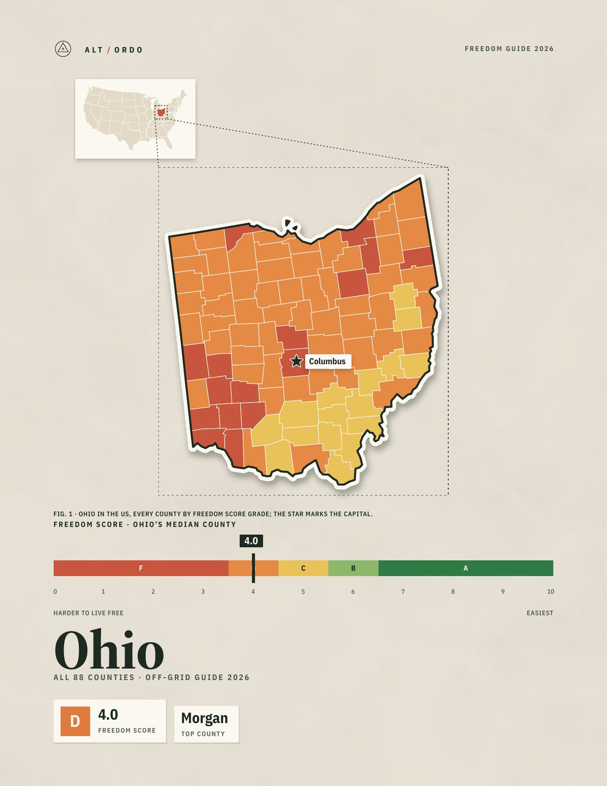 Ohio Off-Grid Guide 2026: All 88 Counties
