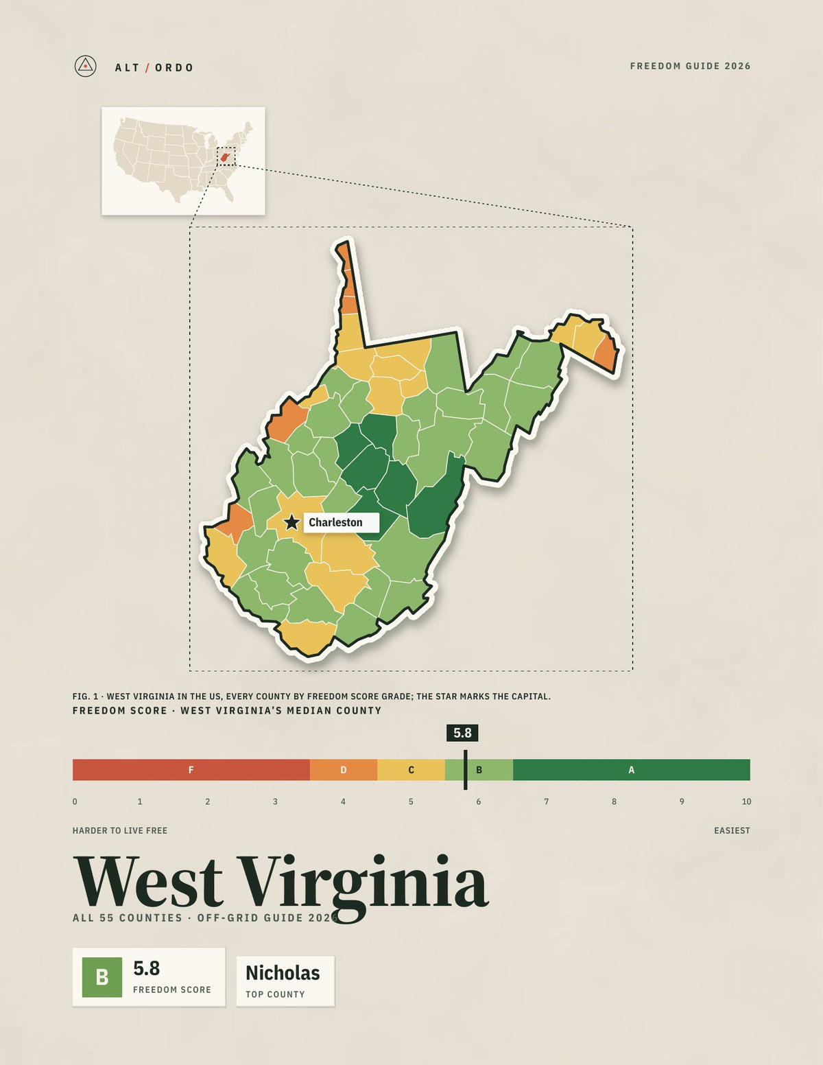 West Virginia Off-Grid Guide 2026: All 55 Counties