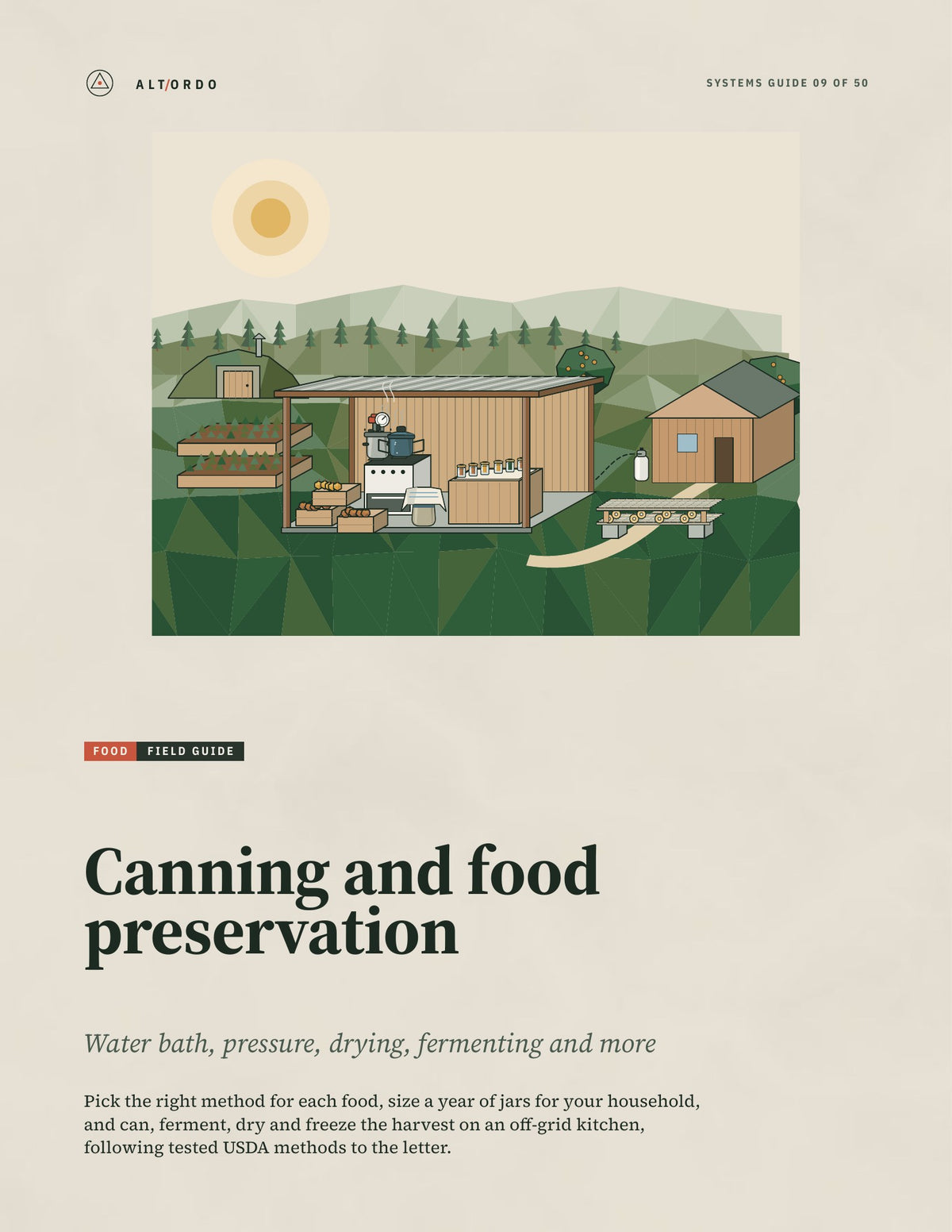 Canning and food preservation: Water bath, pressure, drying, fermenting and more · Alt Ordo Systems Guide: cover