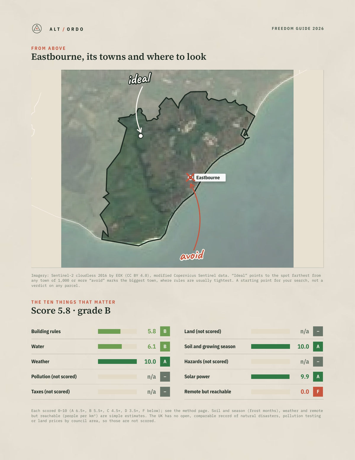Eastbourne, England Off-Grid Guide 2026 from above