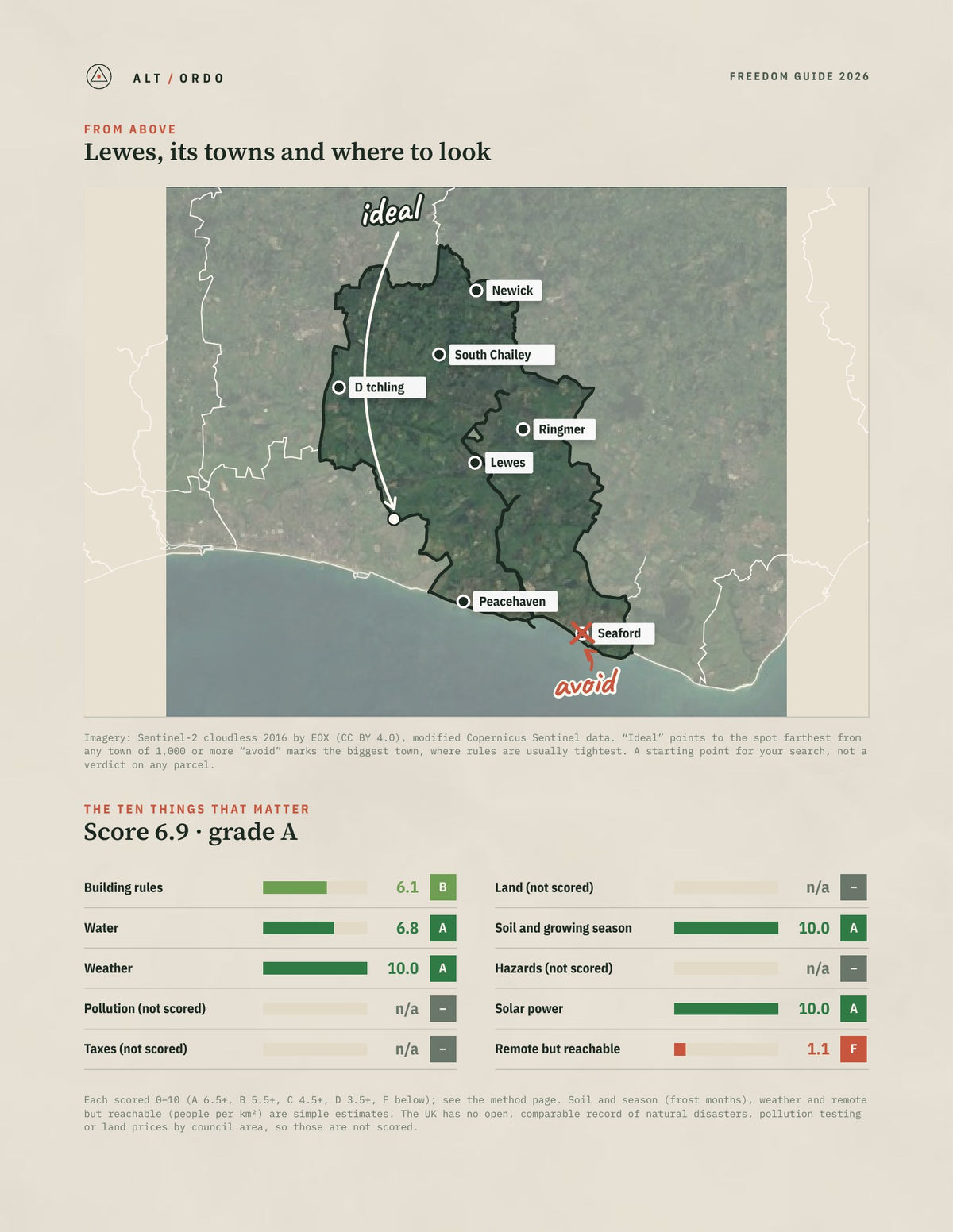 Lewes, England Off-Grid Guide 2026 from above